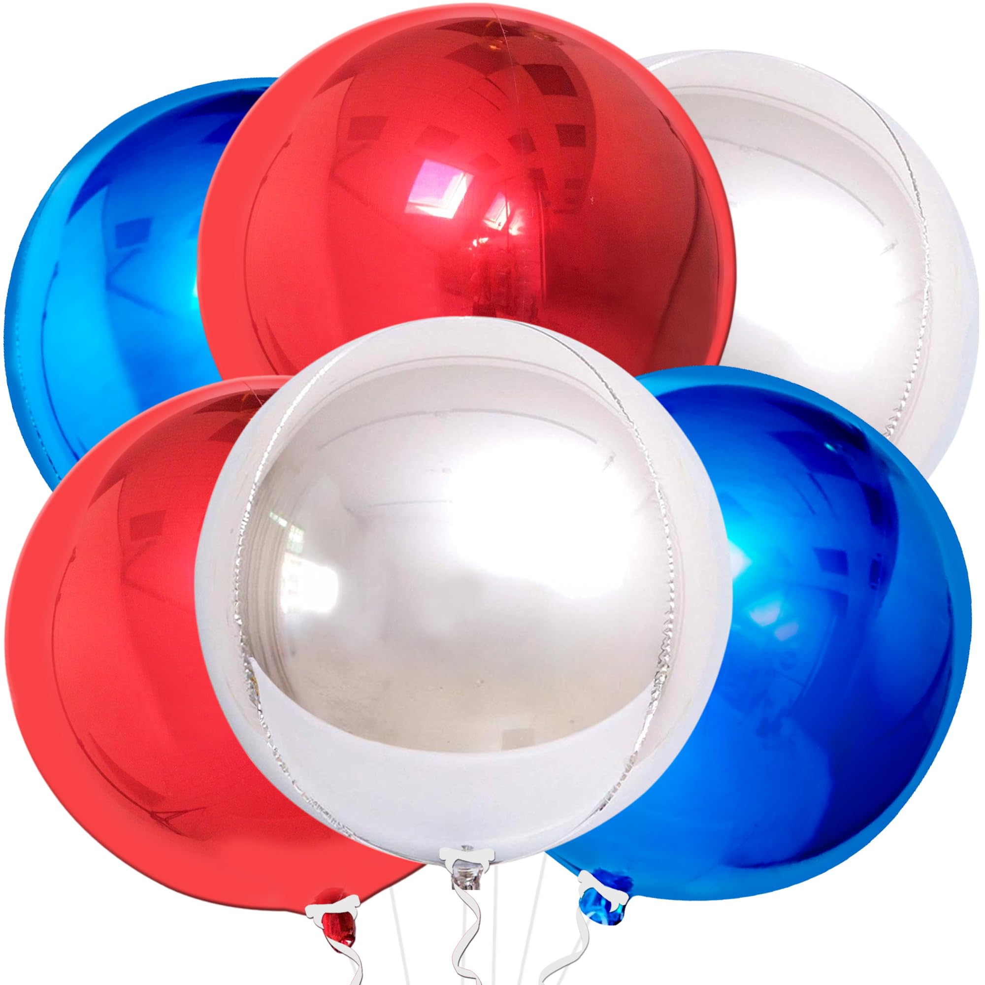 KatchOn, Big Silver Disco Ball Balloons - 22 Inch, Pack of 6 | Disco Party Decorations, 4D Sphere Disco Balloons for 70s Theme Party Decor, Bachelorette Party Decorations | Graduation Decorations 2026