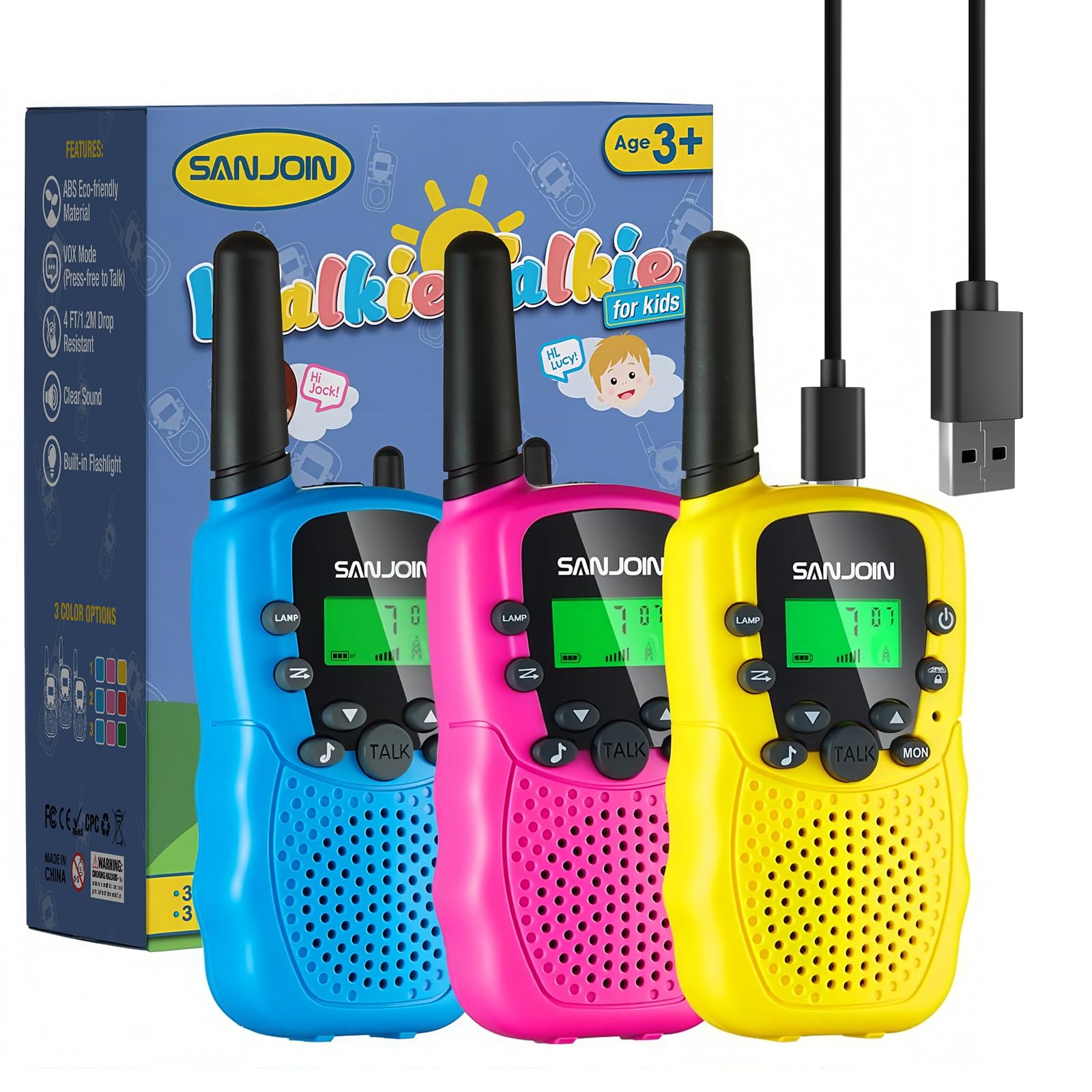 Walkie Talkies for Kids Games Outdoor Toys for 3-12 Year Old Boys Girls, 3 Miles Long Range Walkie Talkie to Camping Hiking, 4 Year Old Girl Birthday Gifts for 3 4 5 6 7 8 9 Year Old Boy Girl Gift
