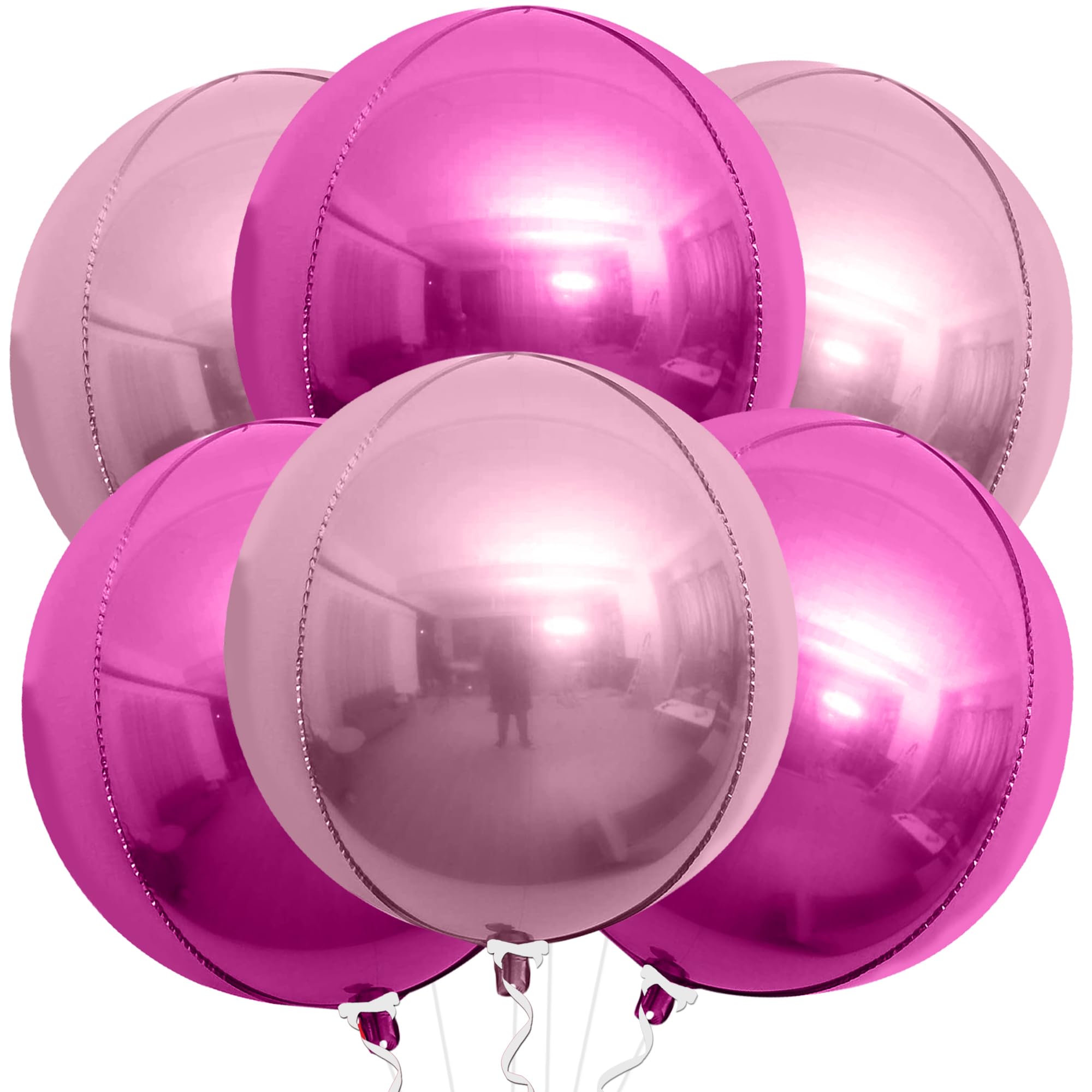 KatchOn, Big Silver Disco Ball Balloons - 22 Inch, Pack of 6 | Disco Party Decorations, 4D Sphere Disco Balloons for 70s Theme Party Decor, Bachelorette Party Decorations | Graduation Decorations 2026