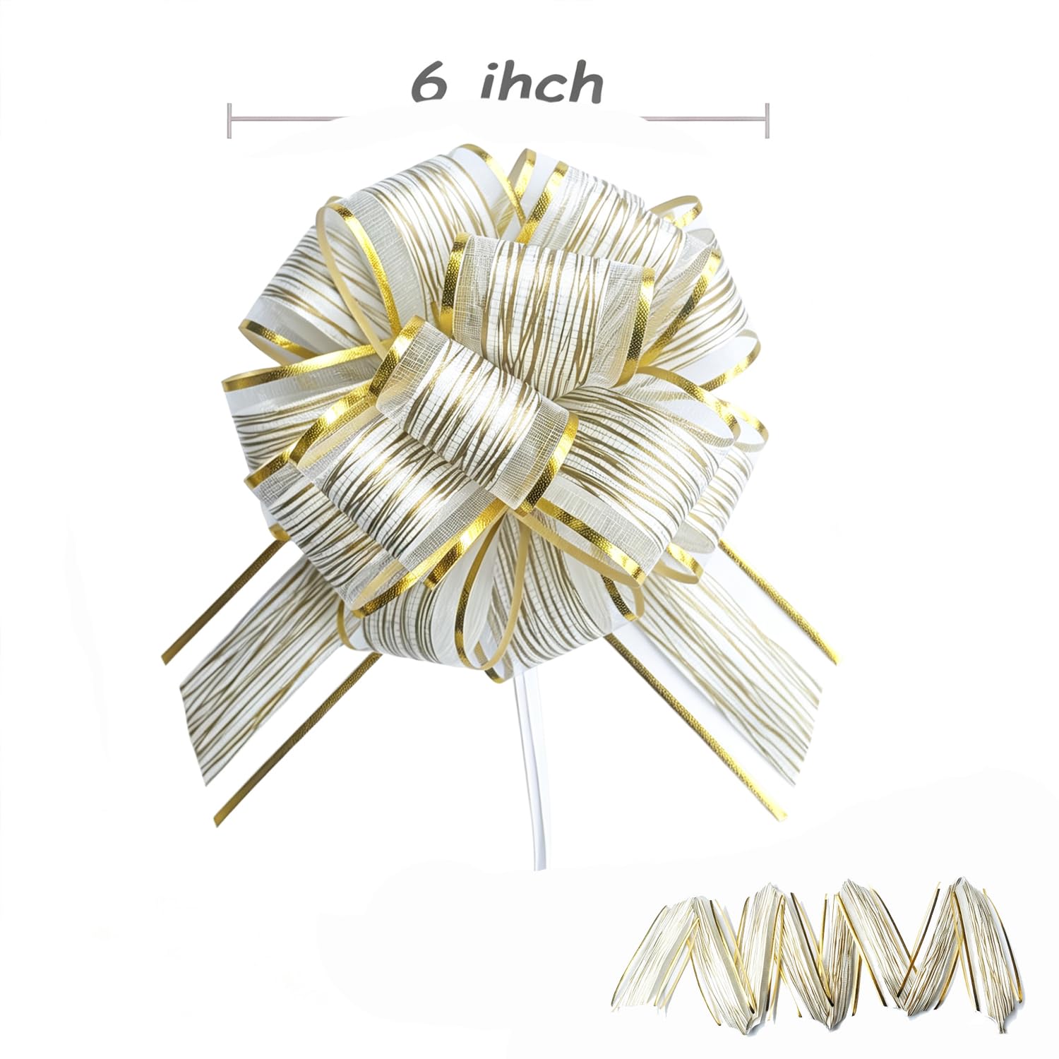 6 PCS Large Pull Bows, Gift Wrapping Bows, Gift Wrapping Ribbon Pull Bows Gift Bows for Wedding, Birthday, Christmas, Valentine's Day, Gift Baskets, Party, Presents Decor, Holiday Decor (Blue)