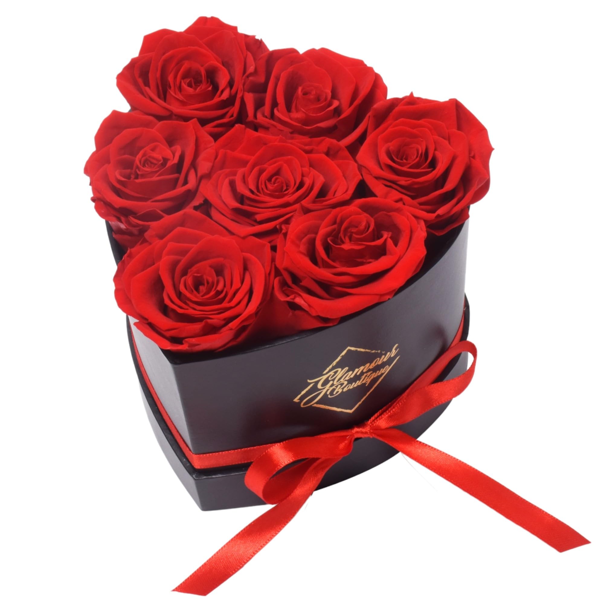 GLAMOUR BOUTIQUE 16 Flower Forever Heart Shape Box, Mothers Day Gift For Mom, Eternal Preserved Roses Gift for Her, Flowers bouquet, For Birthday, Anniversary, Girlfriend - Red