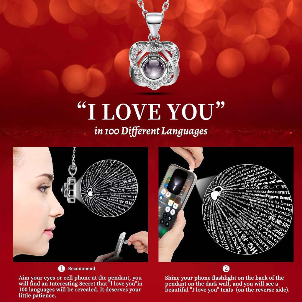 Lebana Preserved Red Real Rose with Heart I Love You Necklace -Mothers Day Gifts for Mom Her Wife Girlfriend Grandma on Valentines Mothers Day Christmas Birthday Anniversary Romantic-Red