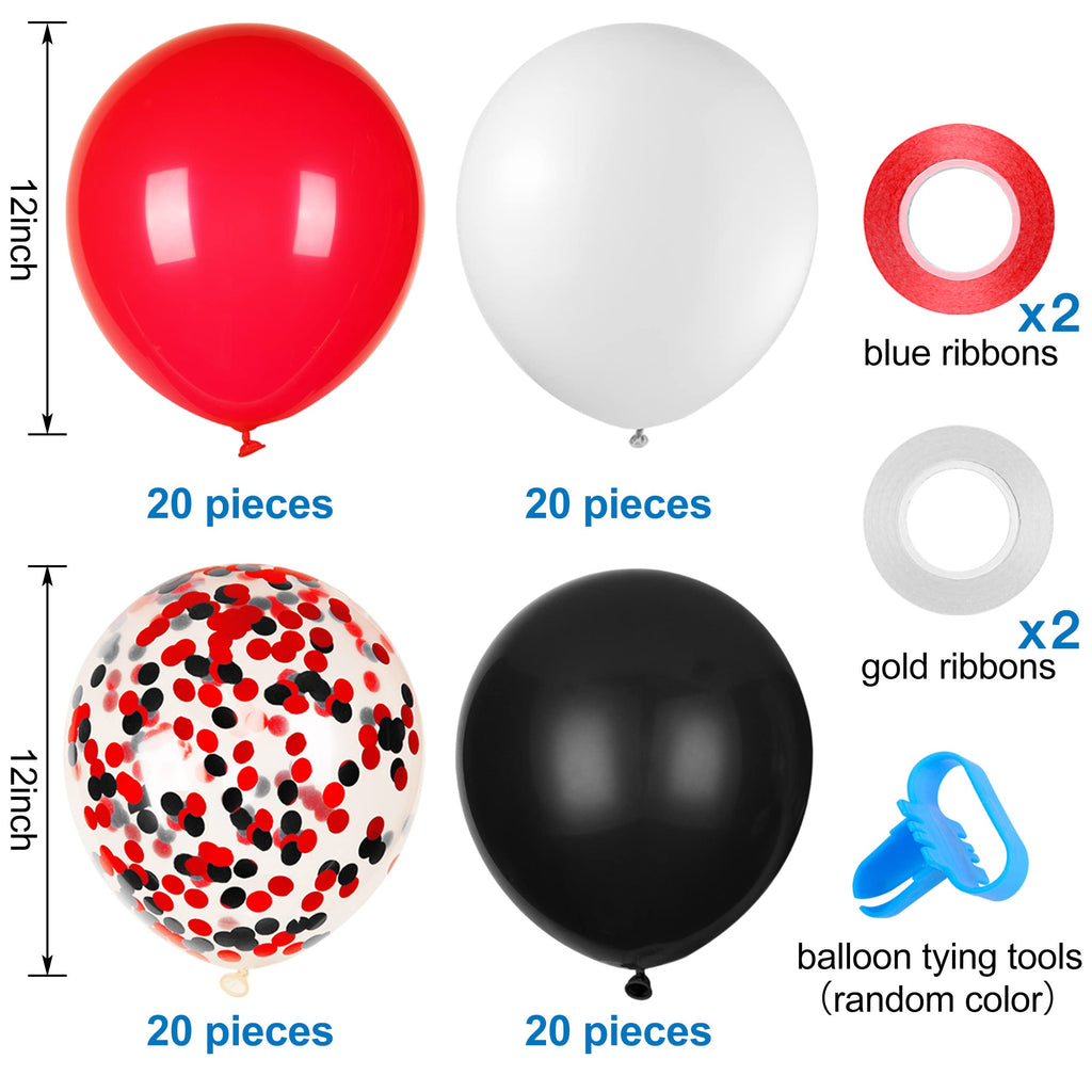 JOYYPOP 80 PCS Red White and Blue Balloons 12 Inch Patriotic Balloons with Confetti Balloons for 4th of July Decorations Independence Day 250 Anniversary Birthday Party Supplies