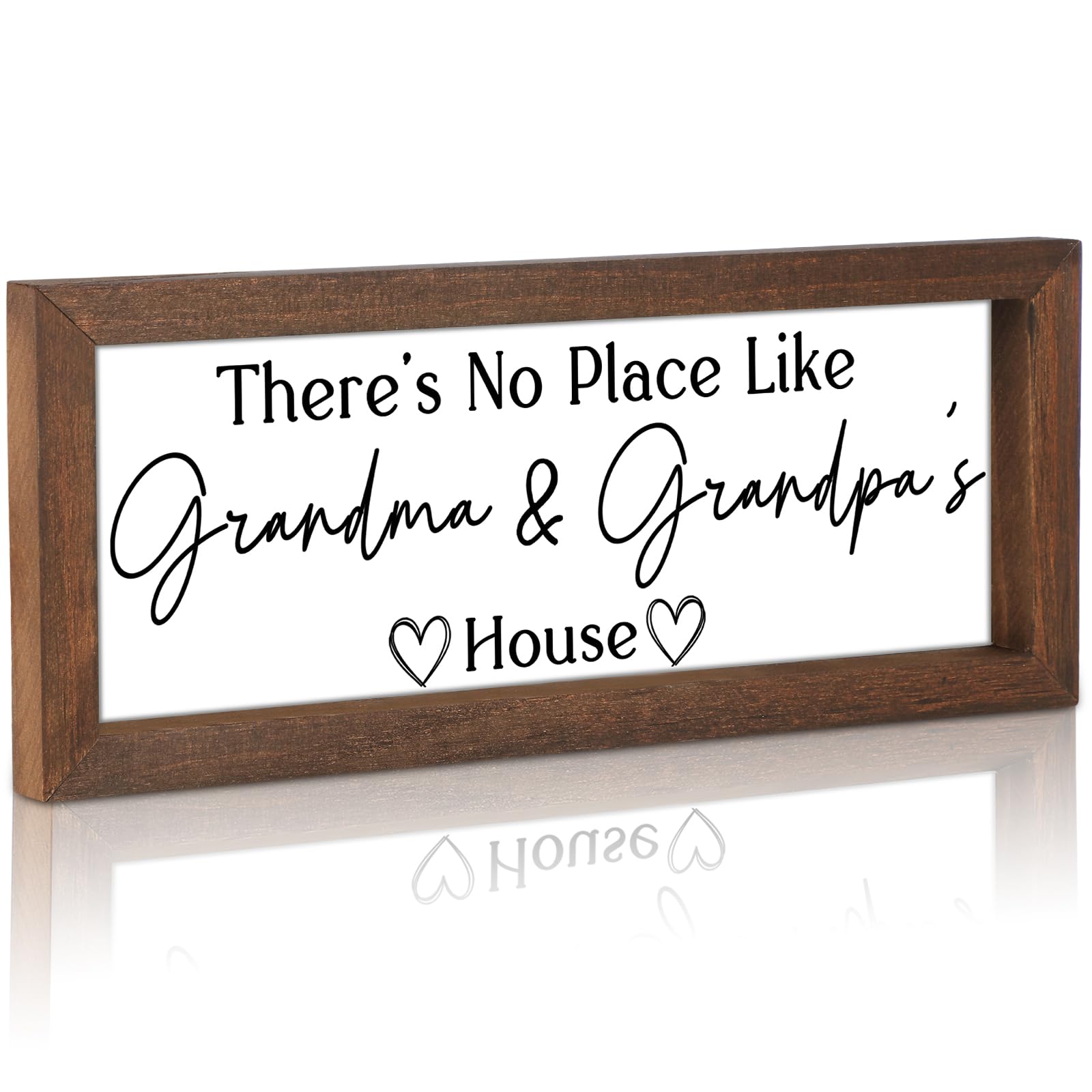 Yousoontic Grandparents Gift from Grandkids There's No Place Like Grandma & Grandpa's House Wooden Sign Farmhouse Home Decor for Birthday Christmas Thanksgiving Gift(Dark Brown,11.8 Inch)