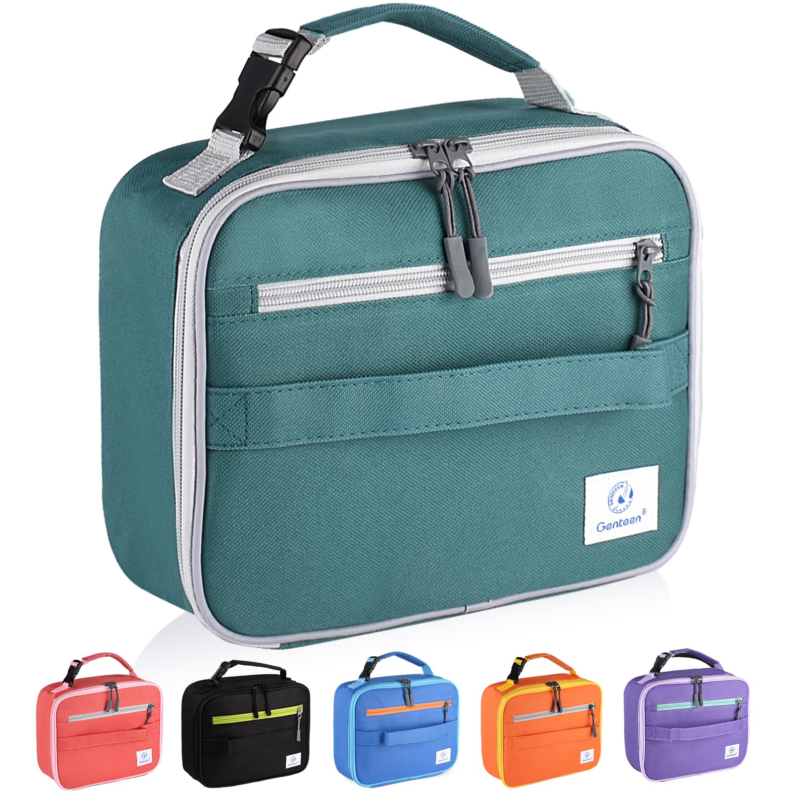 Genteen Lunch Box Kids, Insulated Lunch Bag Kids Boys Girls Back to School, Soft Lunch Box for Men Reusable Lunchbox for Office,Outdoor,School (Black)