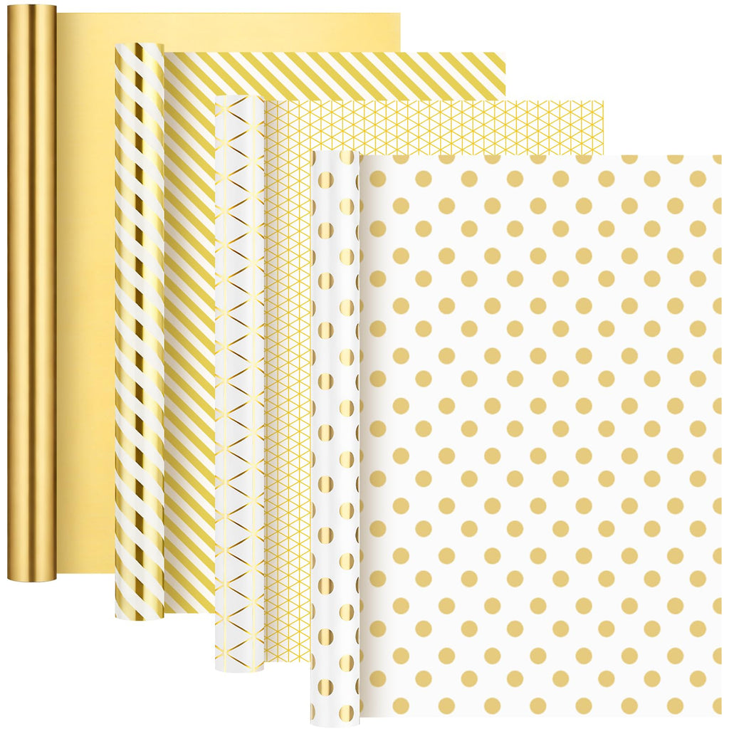 woric 4 Rolls Sage Green Wrapping Paper Neutral Wrapping Paper with Stripe Polka Dot Check Beige Leaves Design for Baby Shower Wedding Bridal Shower Graduation Birthday-17 x 120 in Per Roll