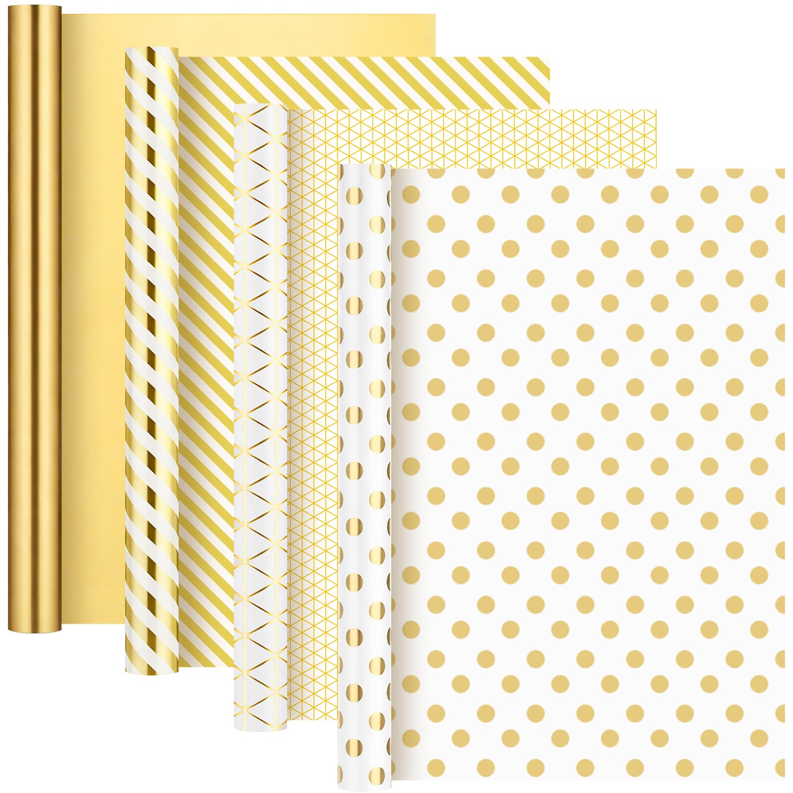 woric 4 Rolls Sage Green Wrapping Paper Neutral Wrapping Paper with Stripe Polka Dot Check Beige Leaves Design for Baby Shower Wedding Bridal Shower Graduation Birthday-17 x 120 in Per Roll