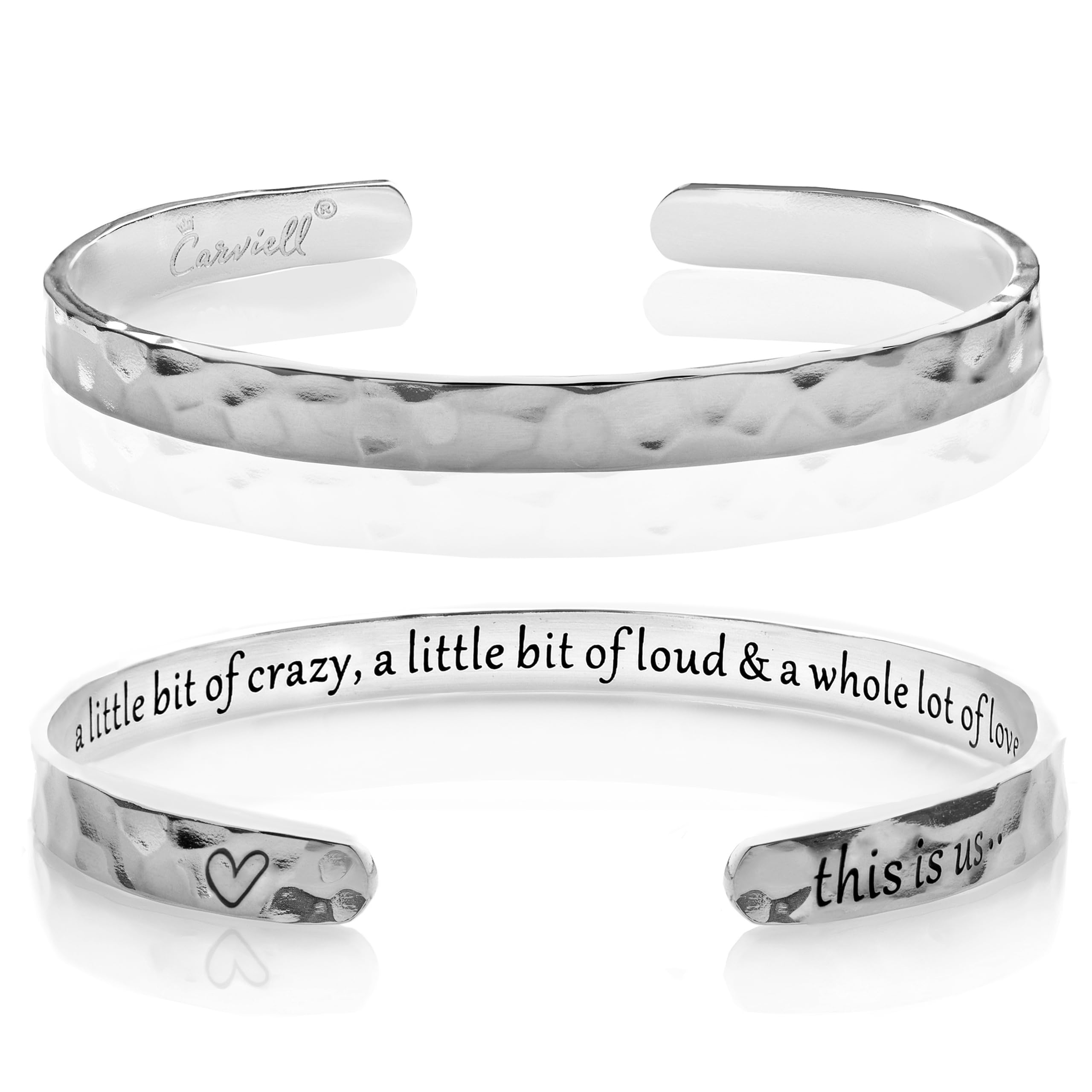 Carviell Bracelet - Gifts for Women – Inspirational, Friendship, Love, Mom, Daughter, Sister, Christian, Graduation, Memorial & Wedding Gifts – 100+ Phrases – Stainless Steel, Gift-Ready