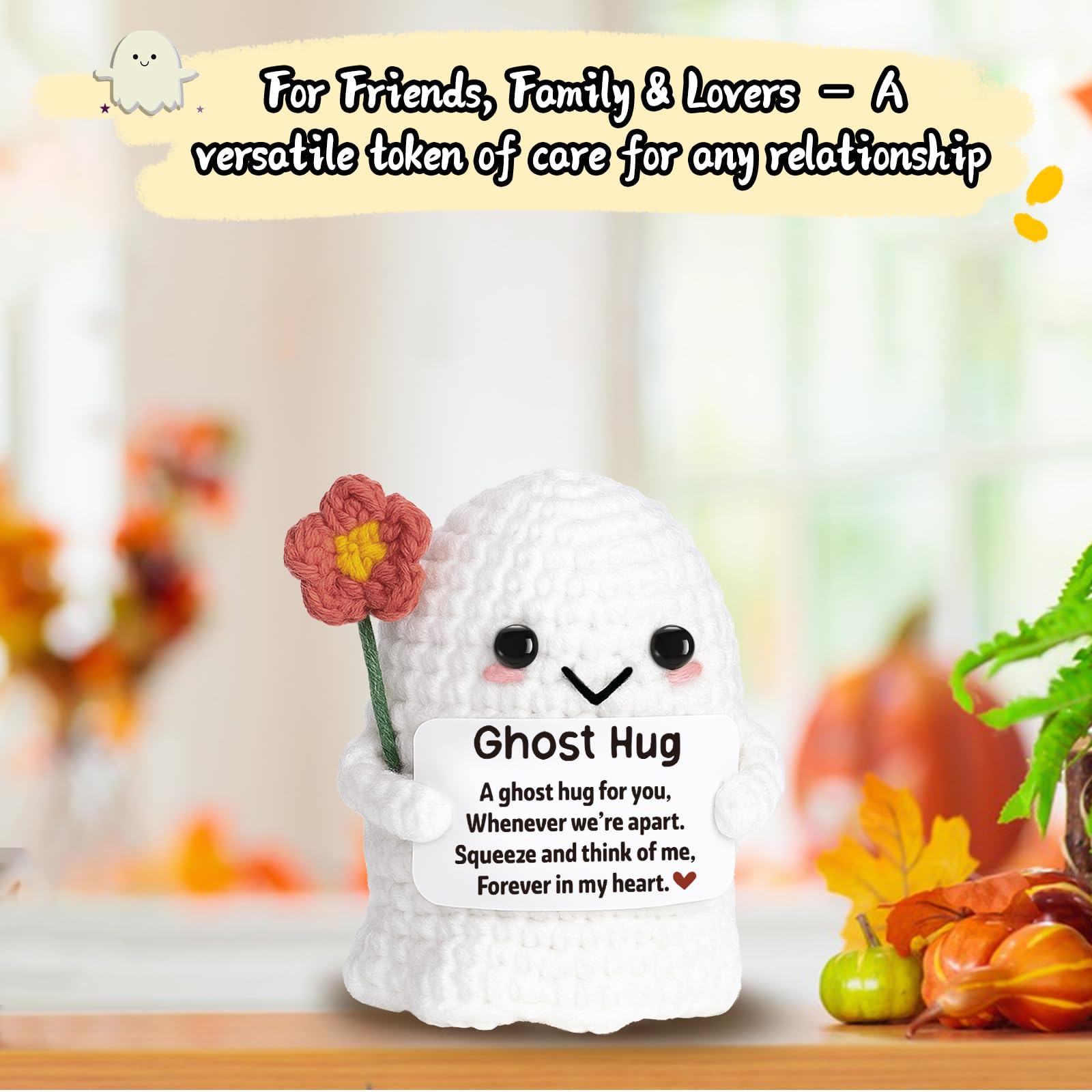 You're My Boo Crochet Ghost - Anniversary Love Birthday Gifts for Women Men Her Him Boyfriend Girlfriend, Fathers Day Card for Husband from Wife - Holiday Stuffers for Halloween Valentine Christmas