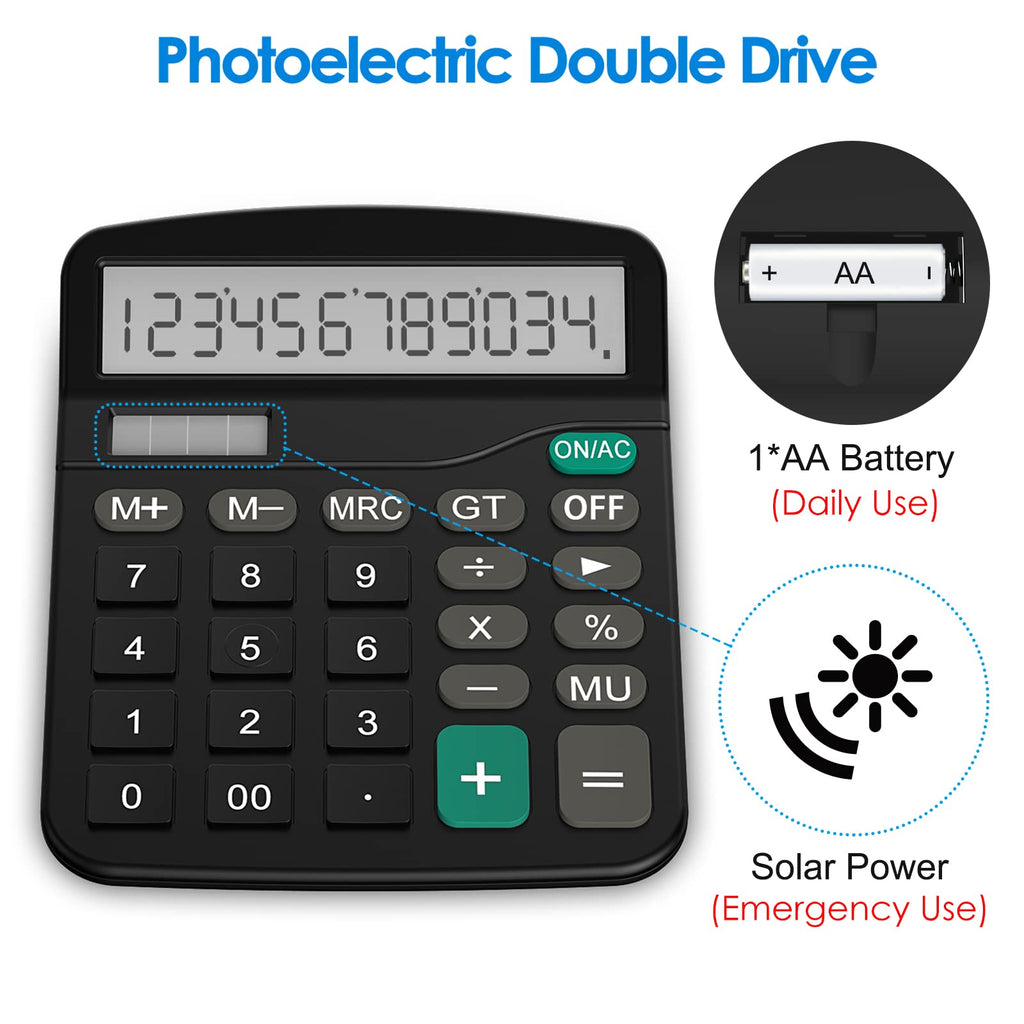 Helect Calculator, Standard Function Calculator (Black)