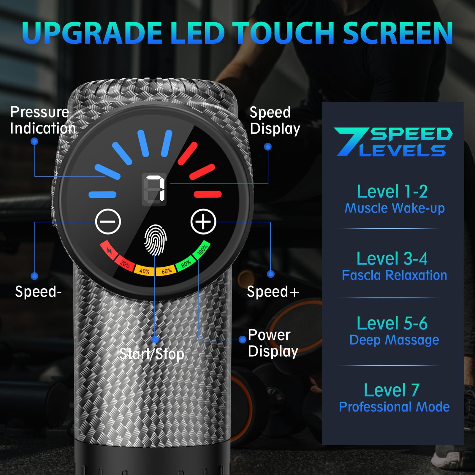 TOLOCO Massage Gun, Deep Tissue Back Massage for Athletes for Pain Relief, Percussion Massager with 10 Massages Heads & Silent Brushless Motor, Fathers Day Dad Gifts, Black