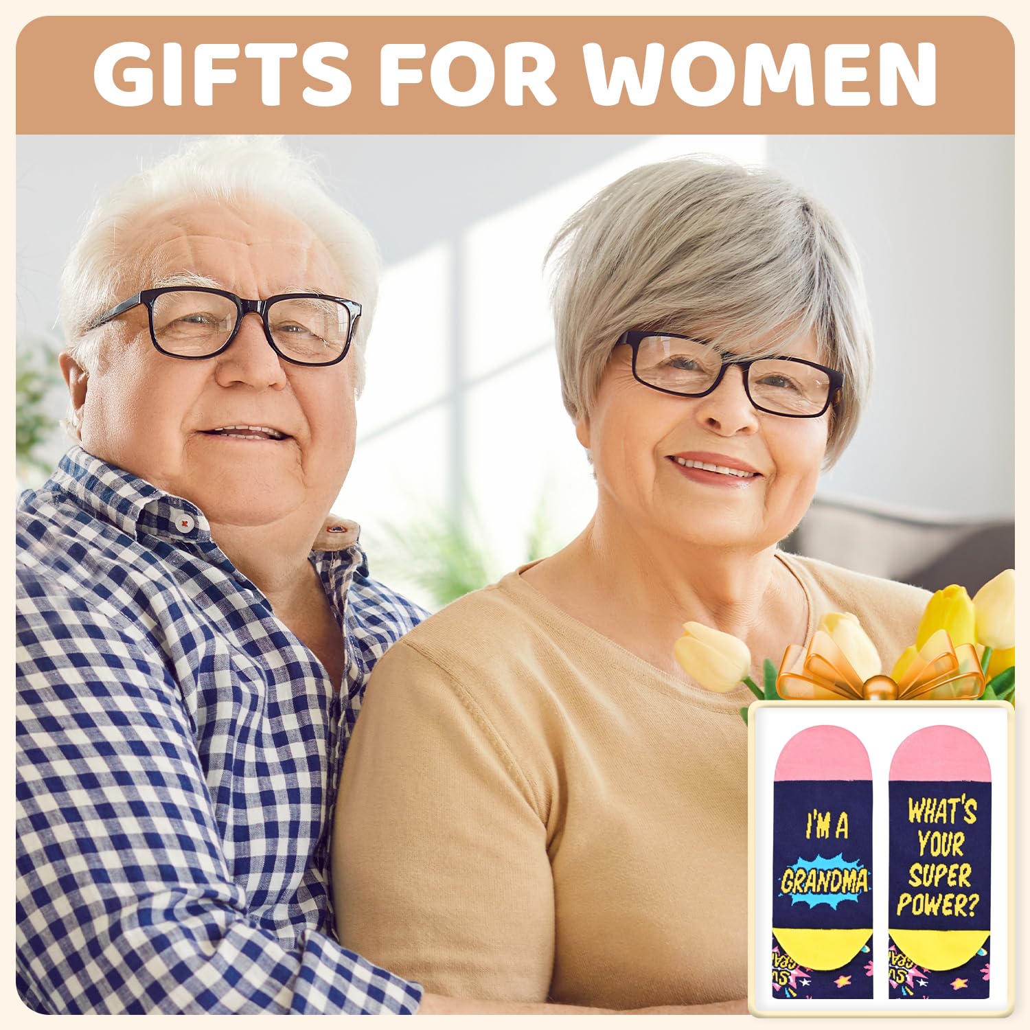 HAPPYPOP Gifts for Women Men - Aunt Uncle Grandparent Parent Socks, Mothers Father Day Socks
