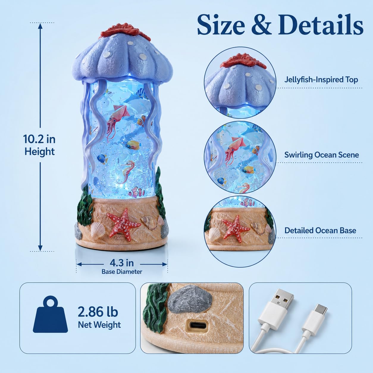 Fall Snow Globe Lantern with Swirling Maple Leaves, 9.45 Inch Autumn Water Lantern with 6 Hours Timer, USB & Battery Powered Thanksgiving Tabletop Home Decor