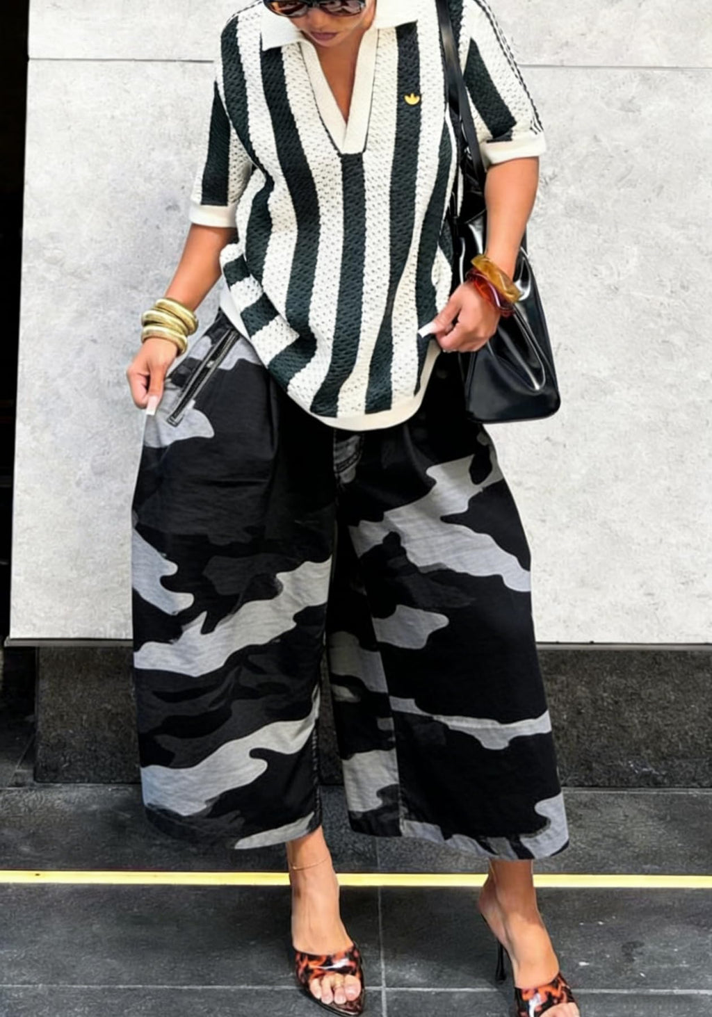 Unybwonn Women Baggy Cargo Jeans Camo Army Fatigue Wide Leg Harem Cropped Denim Pants Plus Size Camouflage Jean Trousers