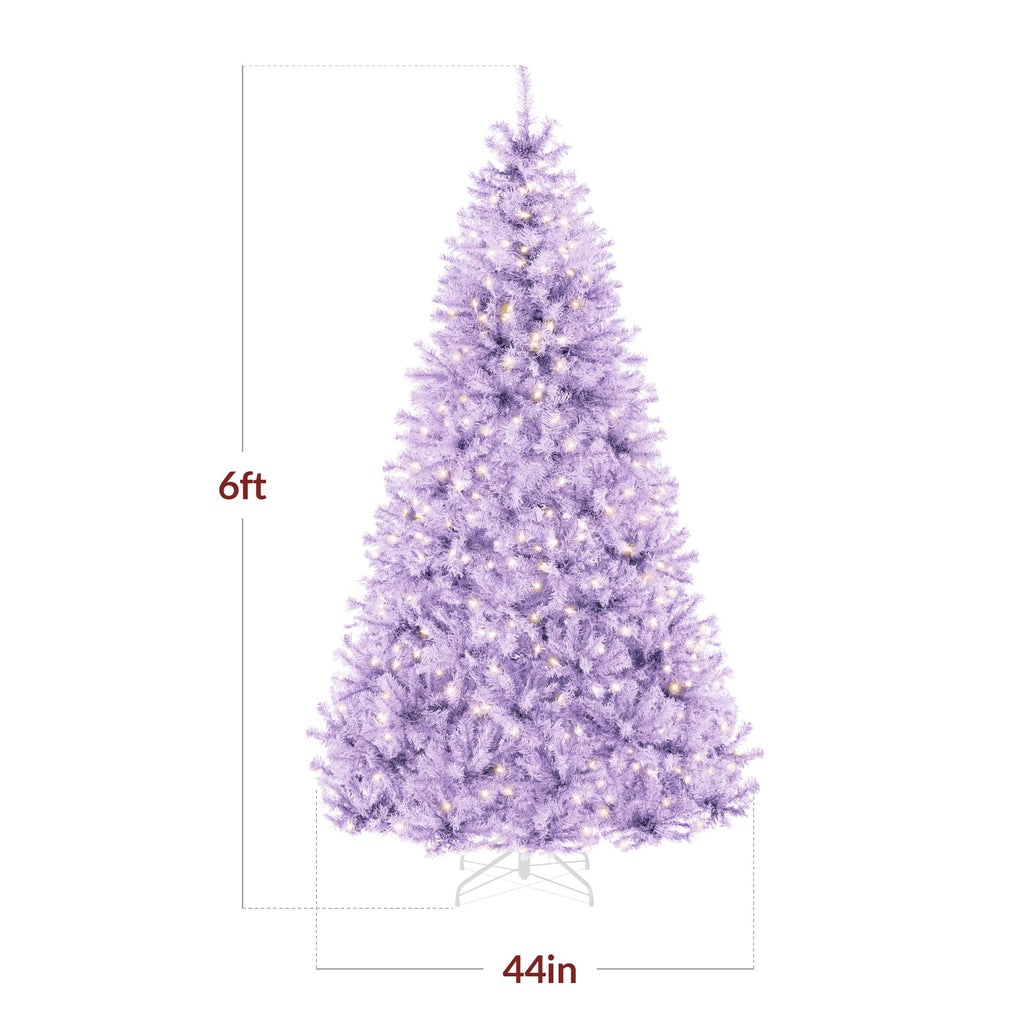 Best Choice Products White Christmas Tree 6ft Pre-Lit Artificial Pine Tree Premium Holiday Decoration w/Warm White Lights, Stand, Easy Assembly