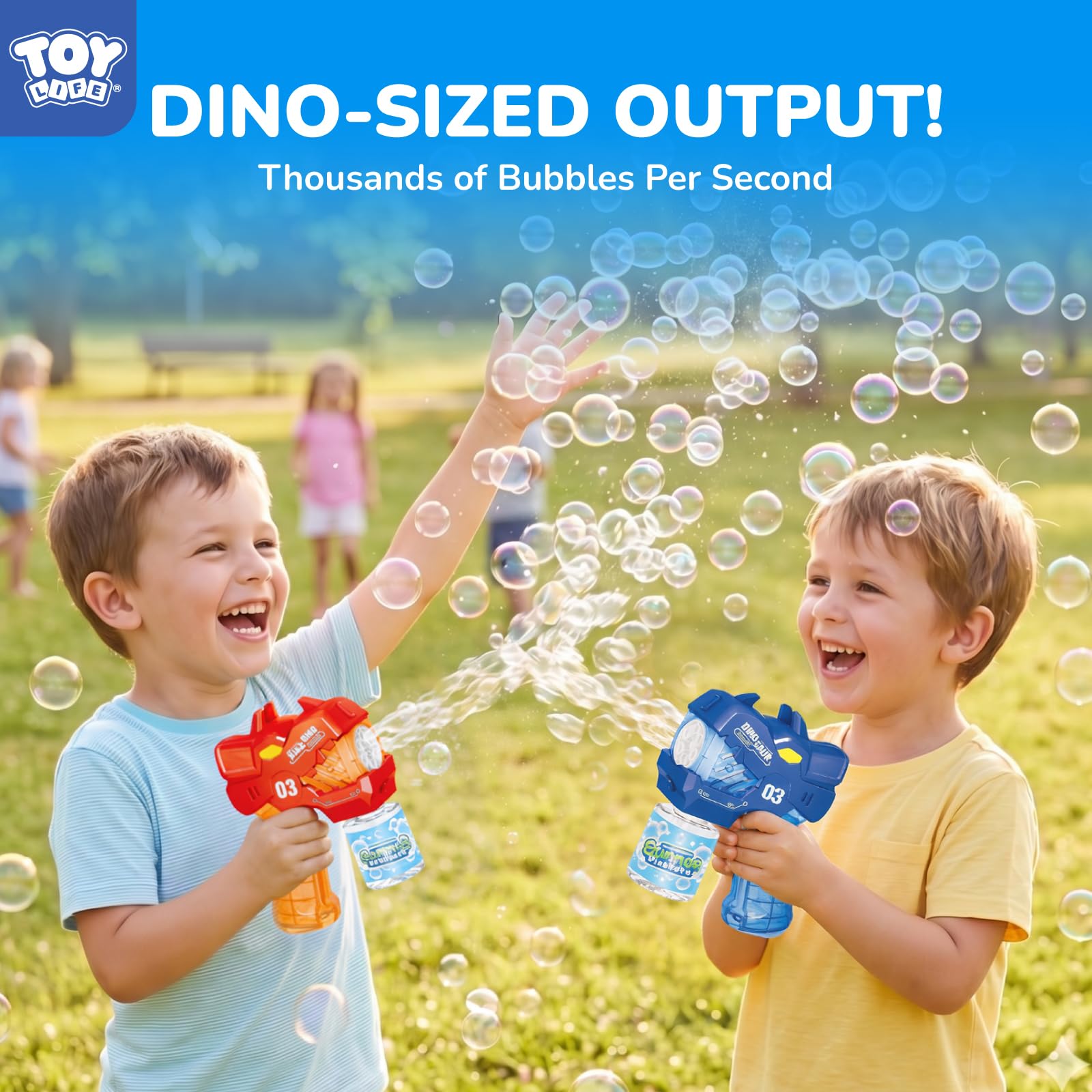 TOY Life 3 Pack Bubble Guns for Kids, Automatic Bubble Blower, Leakproof & Lightweight, Outdoor Summer Toys for Beach Travel, Easter Basket Stuffer, Party Favor, Birthday Gift for Toddlers Boys Girls