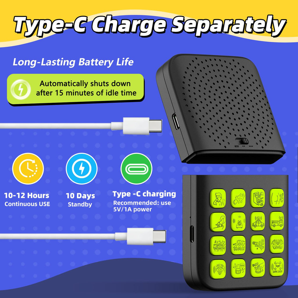 Fikami Rechargeable 2-in-1 Separable Magnetic Sound Effects Machine,16 Sounds,Volume Adjustment,Prank Gifts Toys for Boys,Remote Fart Machine for 6 7 8 9 10 11 12 13 Year Old Boys Toys Gifts