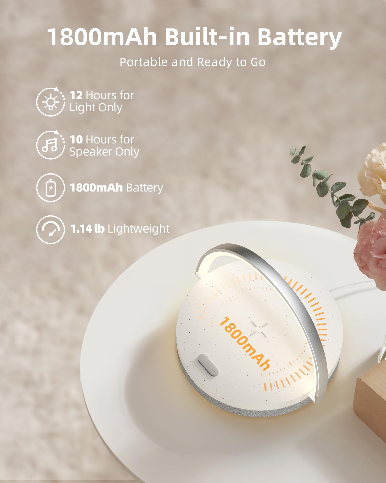EZVALO Gifts for Mom, 4-in-1 Bedside Lamp with Bluetooth Speaker, Dimmable Night Light, Charging Station and Phone Holder, Birthday Gifts for Women, Teens, Wife and Friends
