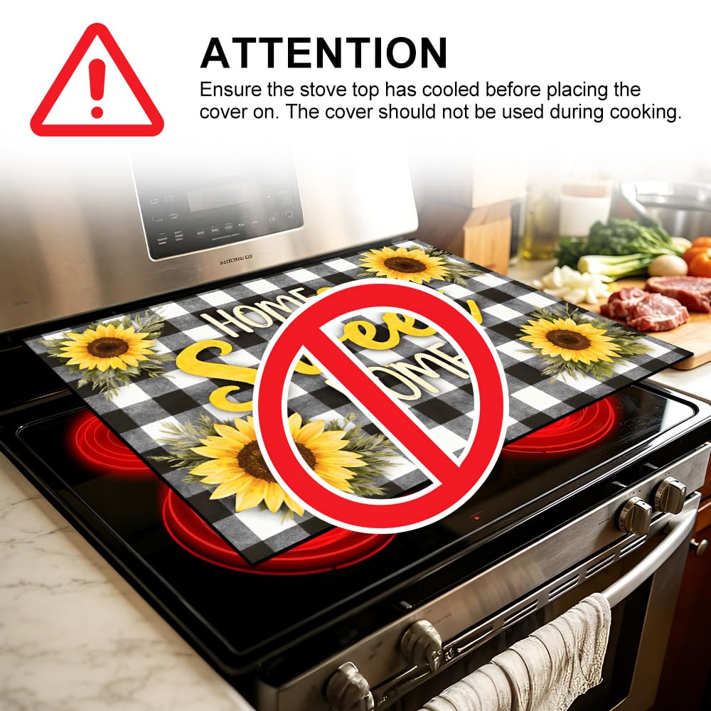Stove Mat 28.35 x 20.47 Inch Christmas Fireplace and Tree Design Cozy Living Room Holiday Scene Decorative Kitchen Countertop Cover Reusable Flexible Mat for Gas Range Electric Stove Home Winter Décor