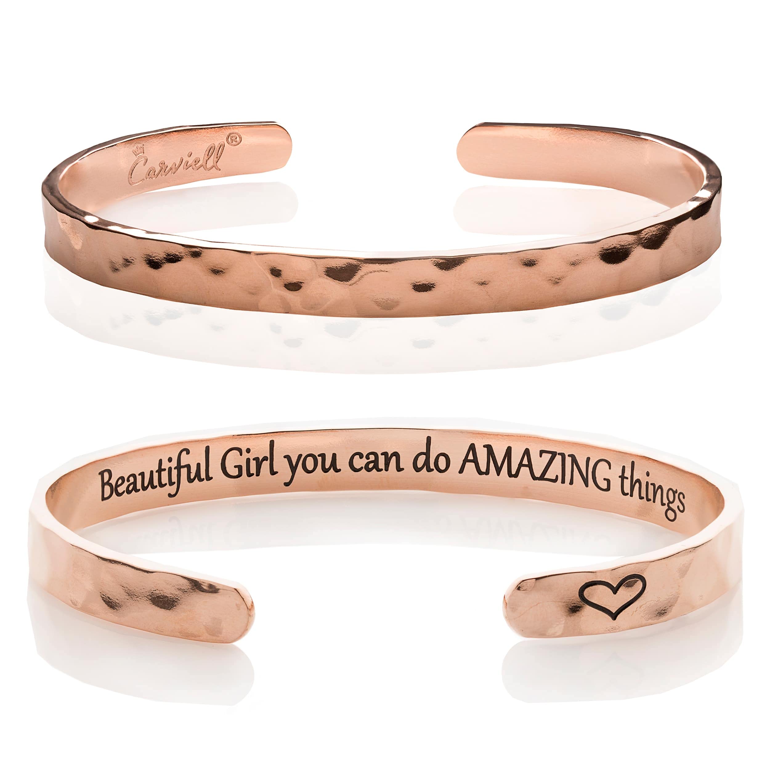 Carviell Bracelet - Gifts for Women – Inspirational, Friendship, Love, Mom, Daughter, Sister, Christian, Graduation, Memorial & Wedding Gifts – 100+ Phrases – Stainless Steel, Gift-Ready