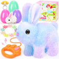 CatchCute Easter Plush Bunny Toys for Kids,Interactive Bunny with Sounds,Can Walk,Wag Tail and Twitch Nose with Remote Control Leash,Easter Eggs with Pull Back Cars,Easter Birthday Gift for Toddlers