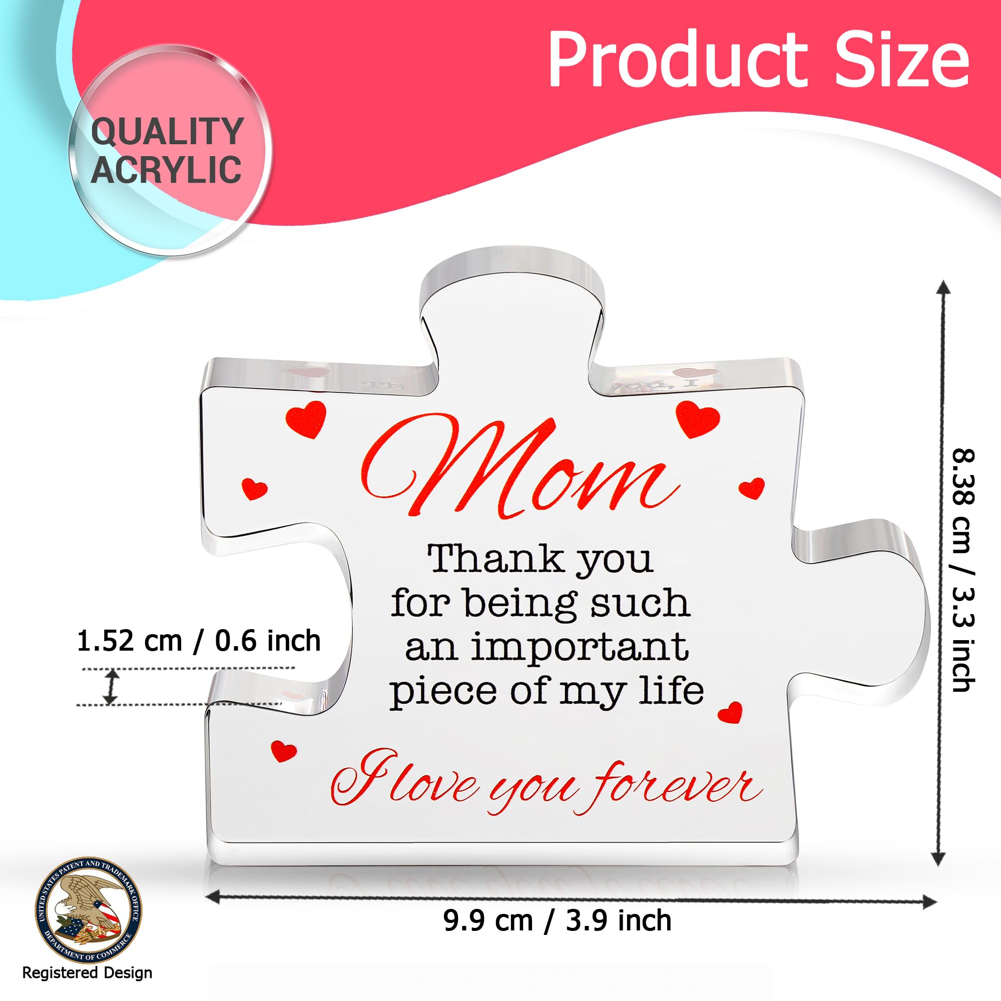 Engraved Acrylic Block Puzzle - Sentimental Gift for Her - Valentine's Day & Fiance Birthday Gift