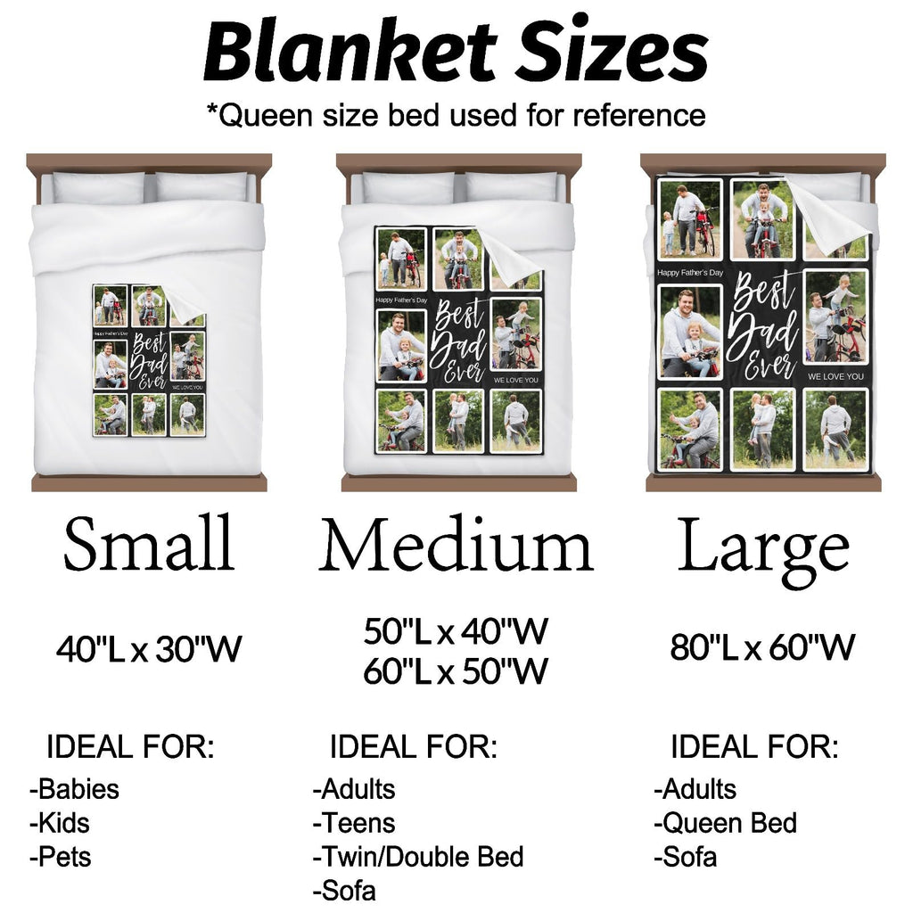 inkArts Custom Blanket Throws with Photos Text Personalized with Picture Customizable, Customize for Mom, Dad, Couple, Girlfriend, Boyfriend, Husband & Wife