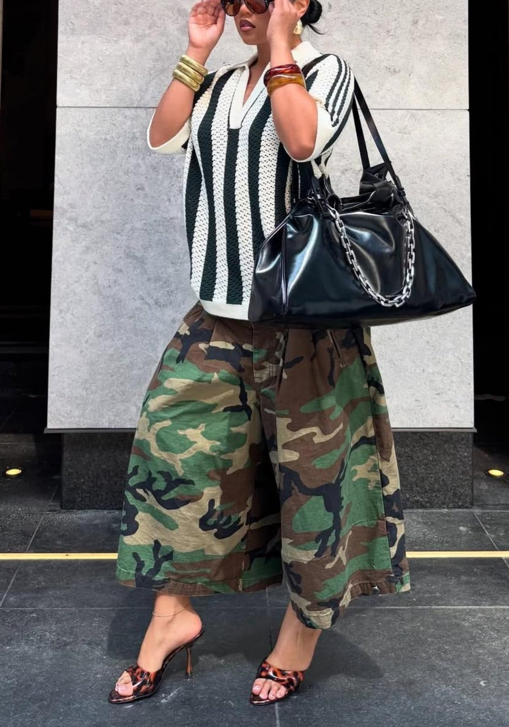 Unybwonn Women Baggy Cargo Jeans Camo Army Fatigue Wide Leg Harem Cropped Denim Pants Plus Size Camouflage Jean Trousers