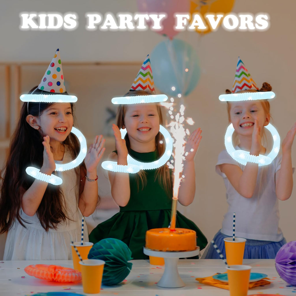 Kannove 12-24 PCS Green Glow Sticks Party Favors Supplies for Kids,4th of July LED Light up Pop Tubes for Toddlers,Neon Necklaces Bracelets Accessories,Glow Birthday Dance Camping Party Decorations