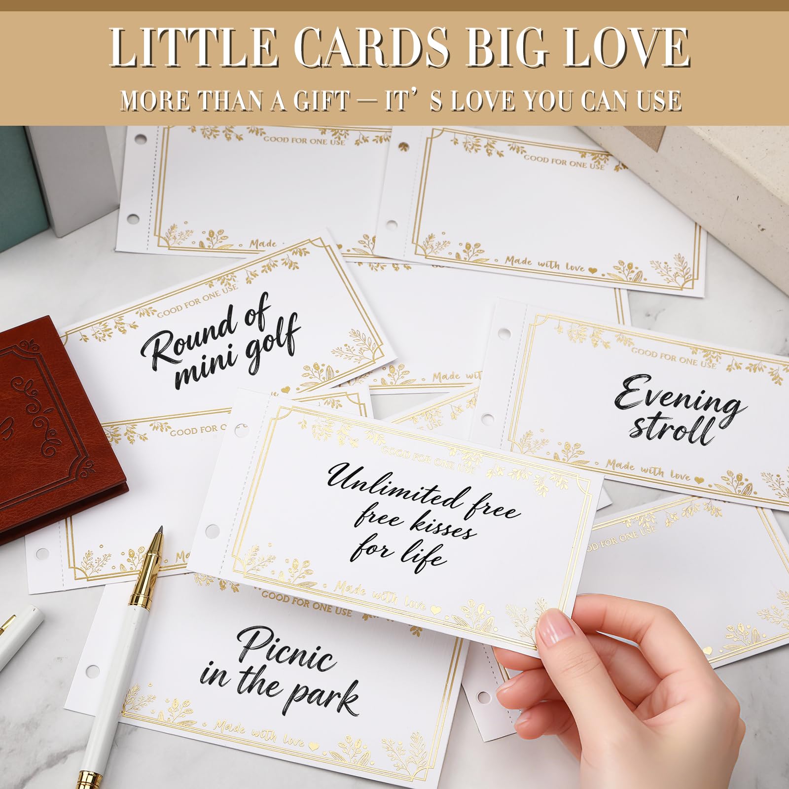 Love Coupons for Him – 30 Blank Personalized Coupons | Romantic Valentines Gifts for Him, Thoughtful Valentines Day Gifts for Husband, Cute Vday Gift for Boyfriend (Ruby Red)
