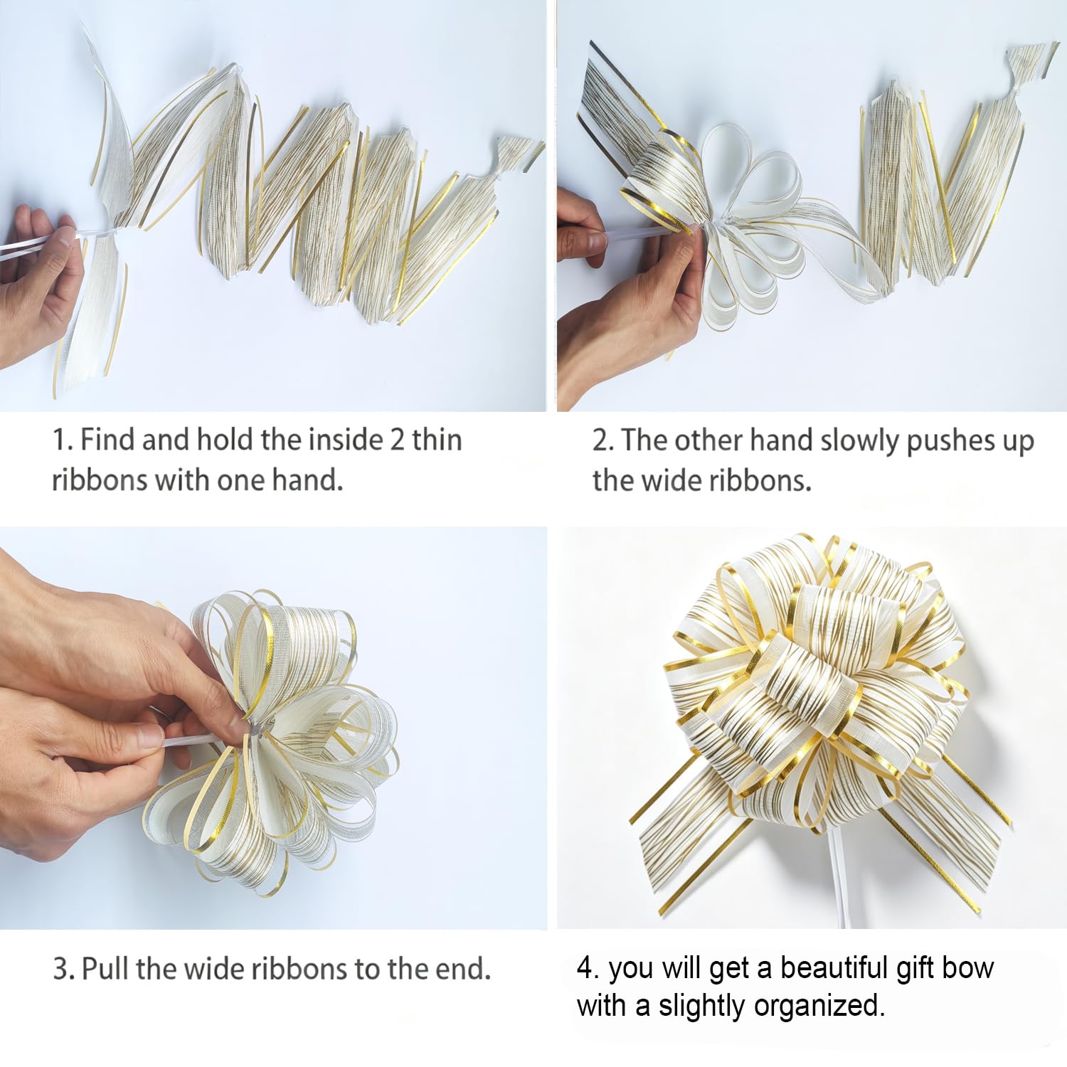 6 PCS Large Pull Bows, Gift Wrapping Bows, Gift Wrapping Ribbon Pull Bows Gift Bows for Wedding, Birthday, Christmas, Valentine's Day, Gift Baskets, Party, Presents Decor, Holiday Decor (Blue)