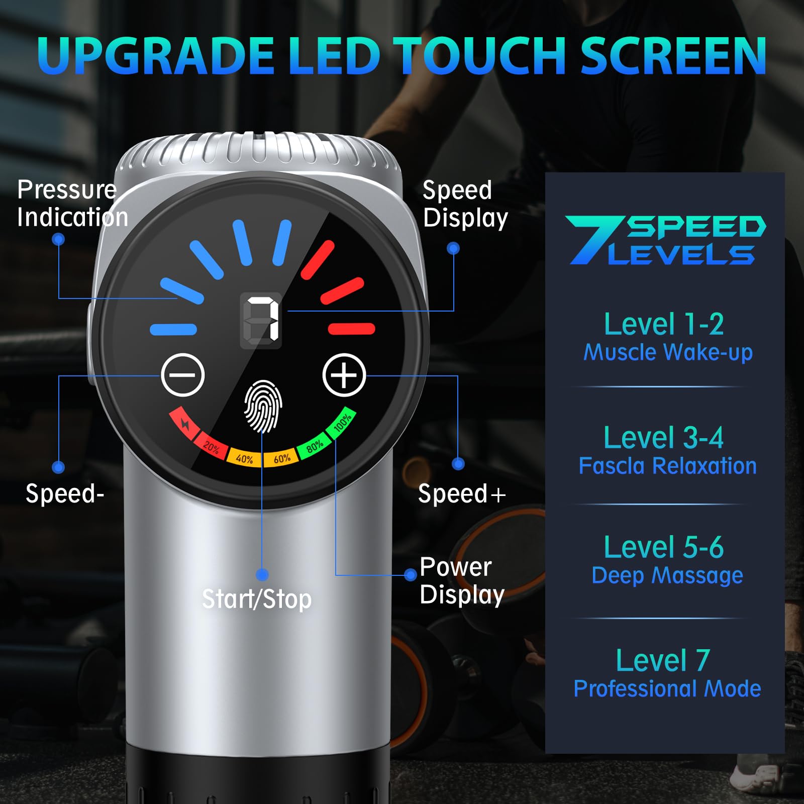 TOLOCO Massage Gun, Deep Tissue Back Massage for Athletes for Pain Relief, Percussion Massager with 10 Massages Heads & Silent Brushless Motor, Fathers Day Dad Gifts, Black