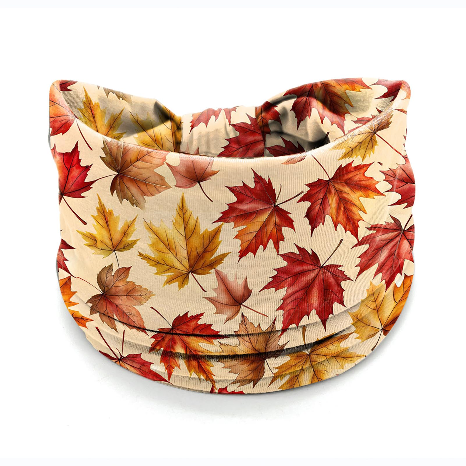 winthrop 4 Pack Autumn Maple Leaf Headbands for Women, Thanksgiving Wide Stretchy Yoga Workout Hair Bands, Soft Non-Slip Fall Turban Headwraps for Running Makeup Everyday Use