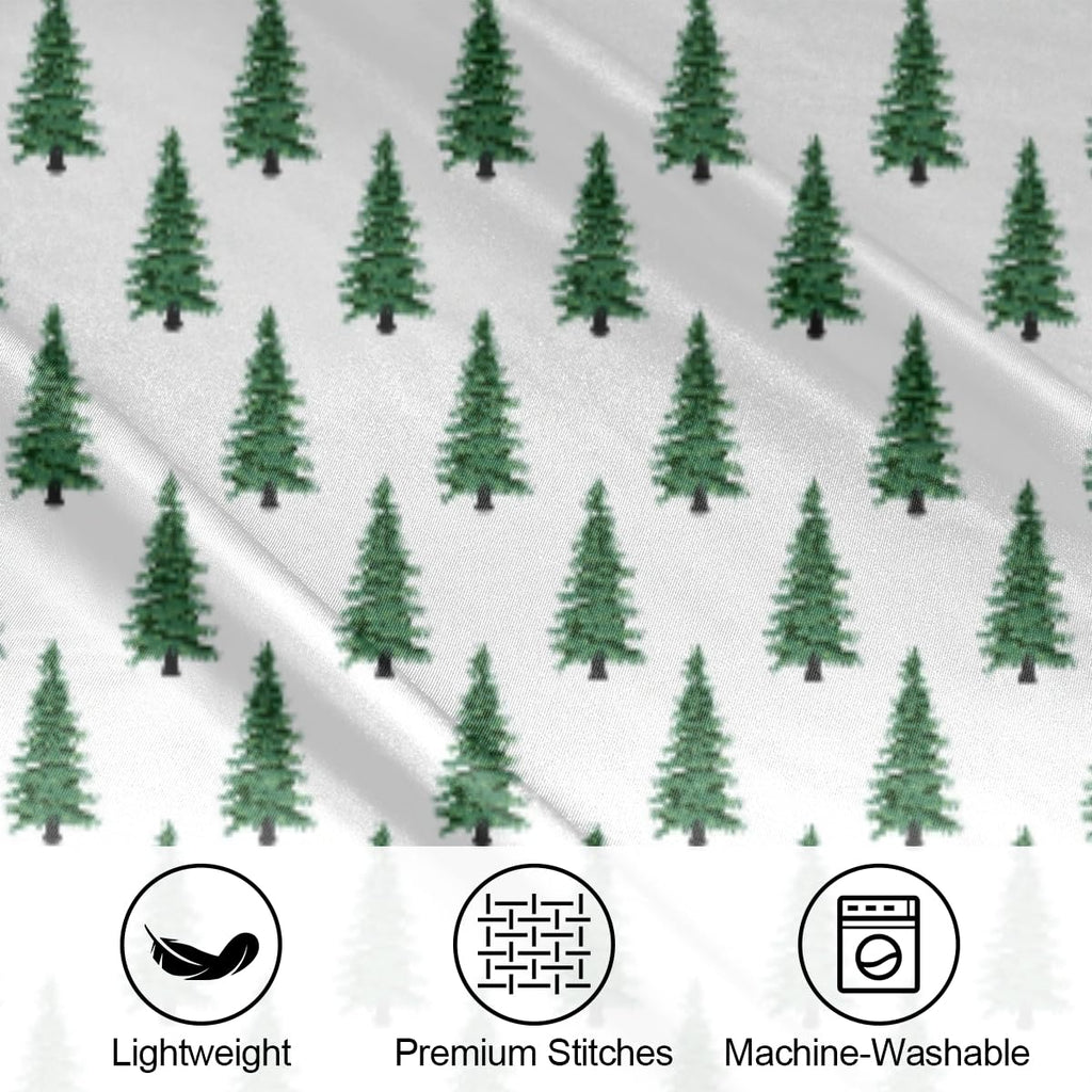 Christmas Light Trees Satin Pillow Case for Hair and Skin Satin Pillowcase Without Zipper Pillowcase, Standard Size Slip Silk Pillow Cases 20"x26" Silk Pillowcases for Bedroom Sofa Home Decor