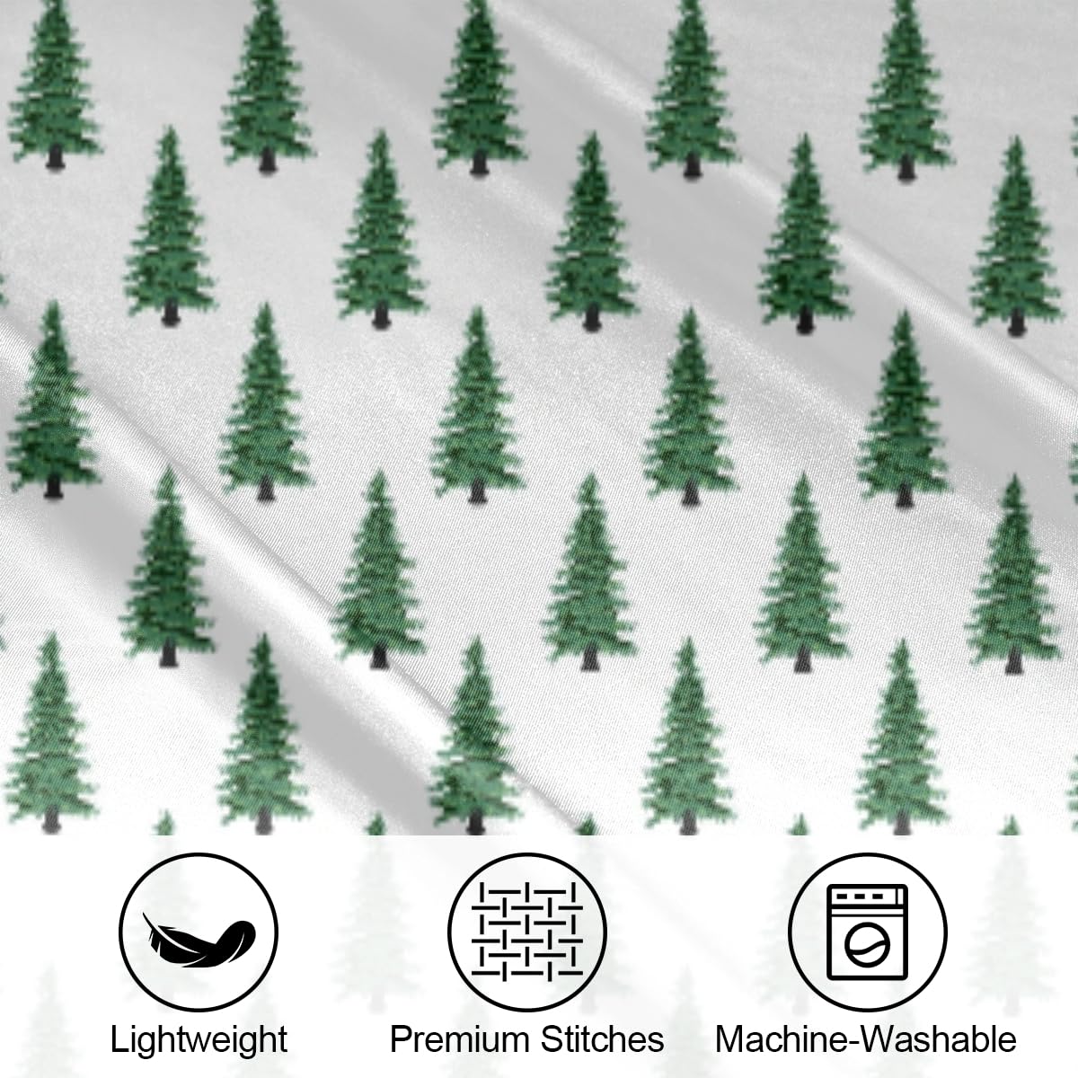 Christmas Light Trees Satin Pillow Case for Hair and Skin Satin Pillowcase Without Zipper Pillowcase, Standard Size Slip Silk Pillow Cases 20"x26" Silk Pillowcases for Bedroom Sofa Home Decor