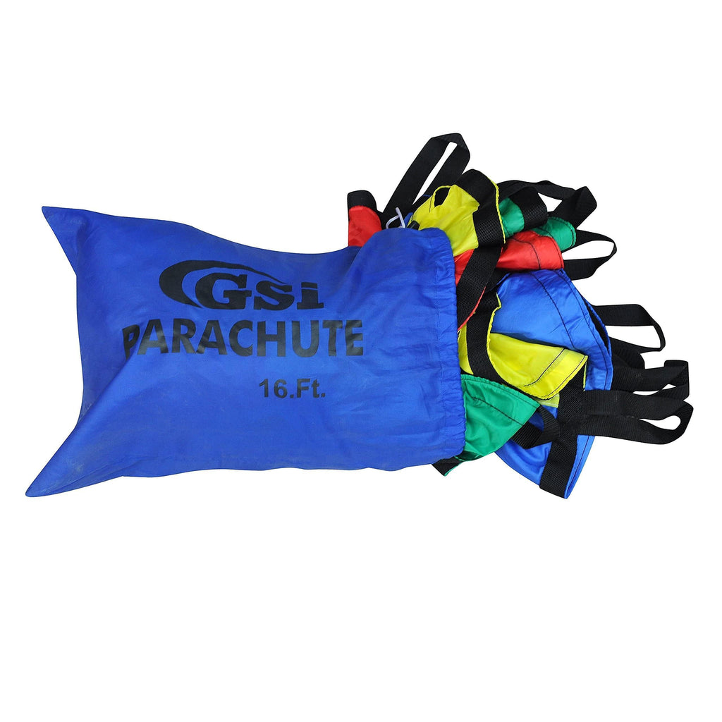 GSi Kids Play Parachute Rainbow Parachute Toy Tent Game for Children Gymnastics Cooperative Play and Outdoor Playground Activities (12 Feet)