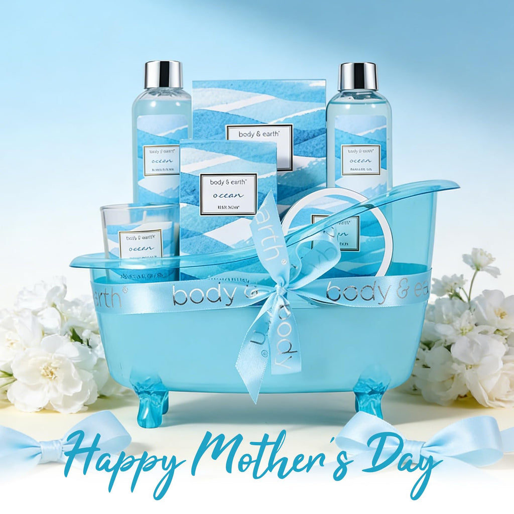 Gift Set for Women Body & Earth Gifts Set Lavender Gift Baskets For Women Bath Sets with Bubble Bath Body Lotion Scented Candle Mother‘s Day Gifts for mom