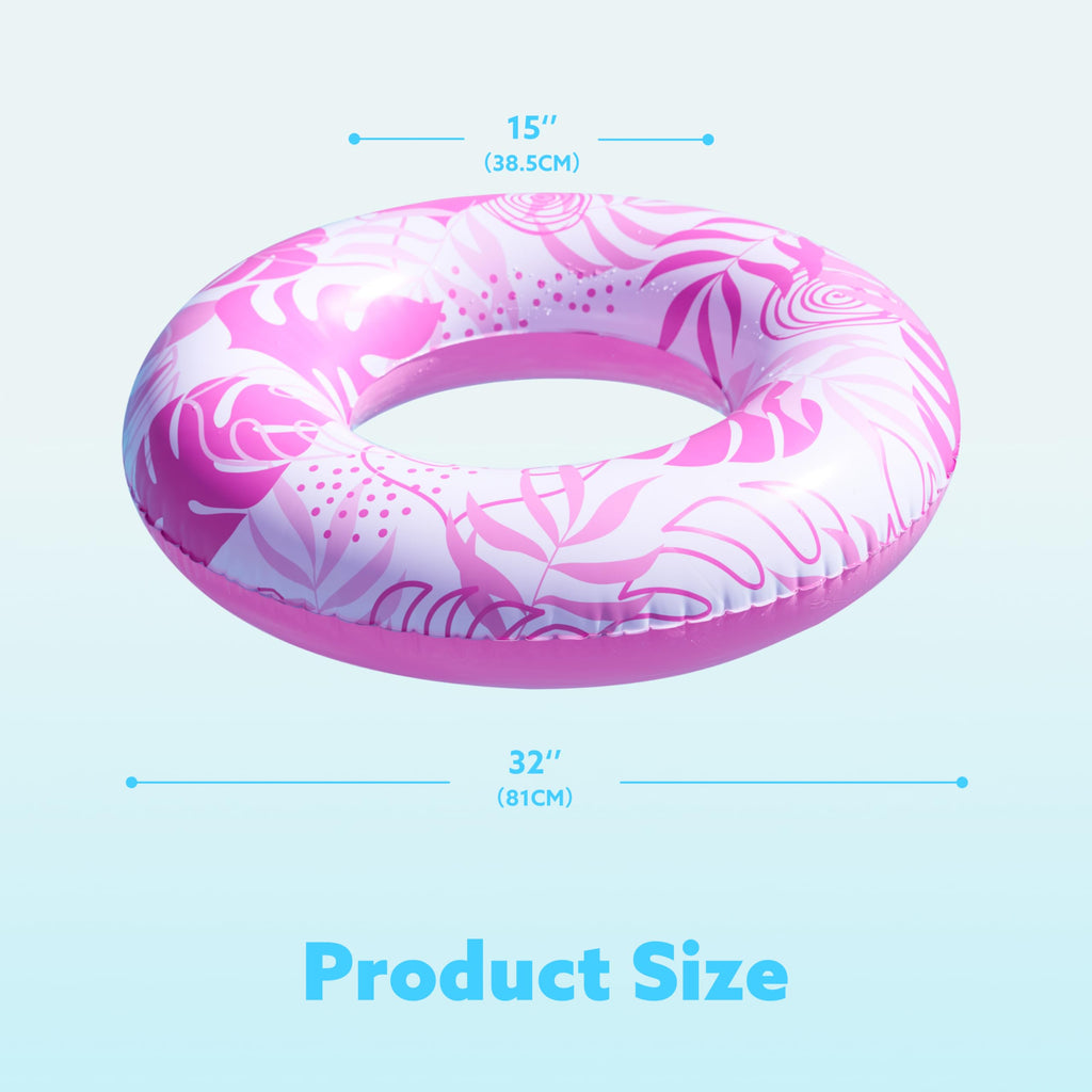JOYIN Inflatable Swim Tube Raft (3 pack) with Summer Fruits Painting, Pool Toys for Swimming Pool Party Decorations