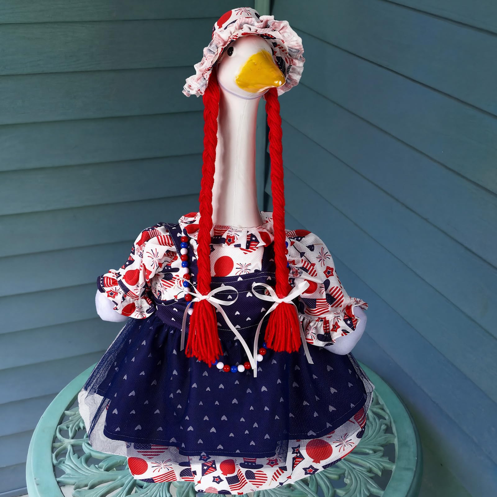Suzile Fall Maple Porch Goose Outfit Autumn Goose Clothes for 23 Inch Cement or Plastic Geese Costume for Yard Lawn Outdoor Garden Patio Concrete Duck Statue Dress Thanksgiving Party Holiday Decor