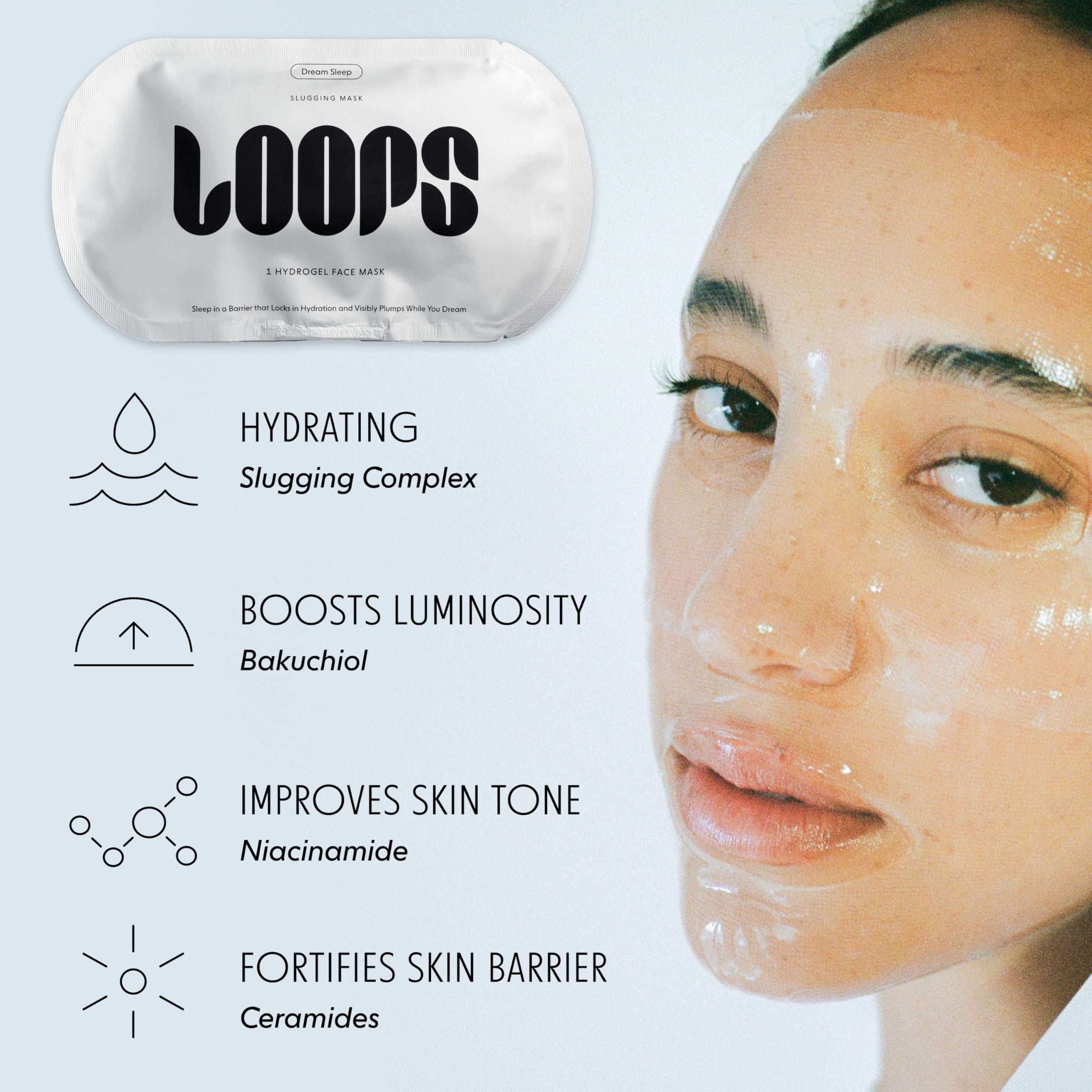 LOOPS DOUBLE TAKE - Glow Korean Hydrogel Face Masks - Calms and Soothes Skin - Refine Pores and Smooth for a Flawless Face - Hydrating Skin Mask Face Mask Leaves You Refreshed and Loumonus 5pc