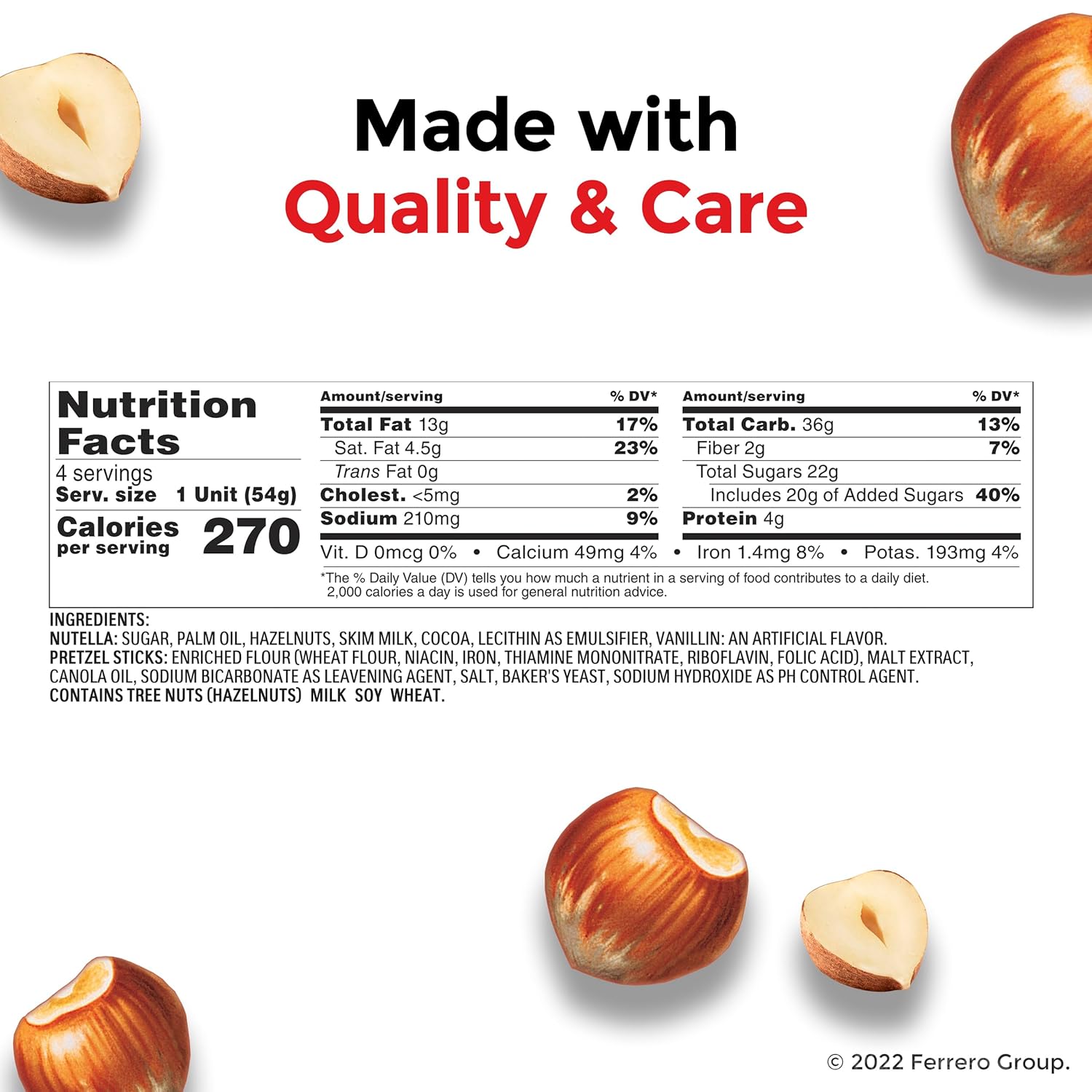 Nutella & GO! Chocolate Hazelnut Spread with Cocoa + Pretzel Sticks, 24 Snack Packs, 1.9 oz Each