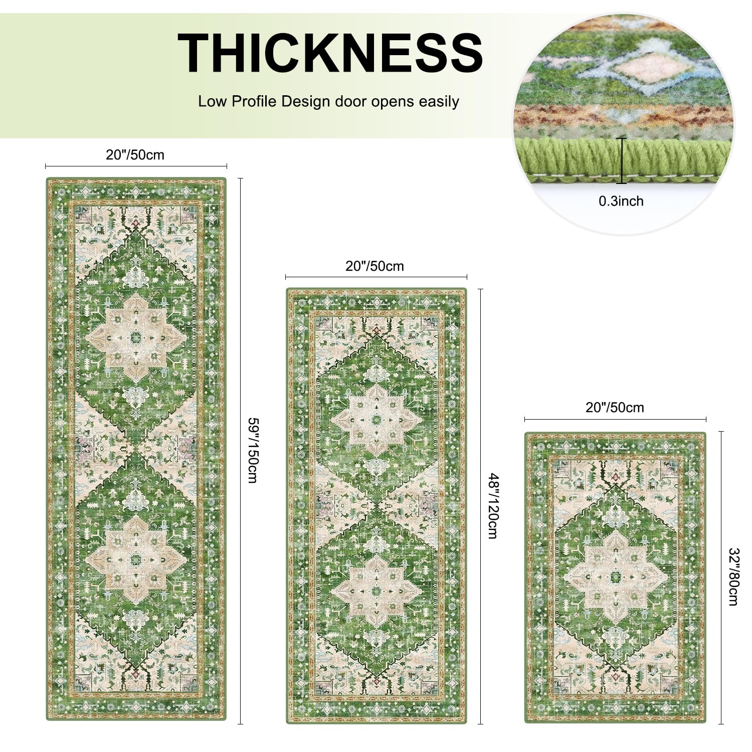 Yamaziot Christmas Kitchen Rugs Sets of 3, Non Slip Kitchen Mats for Floor with Rubber Backing, Holiday Christmas Snowflake Runner Rug Decor Home Decorations for Kitchen, Laundry Room, Hallway