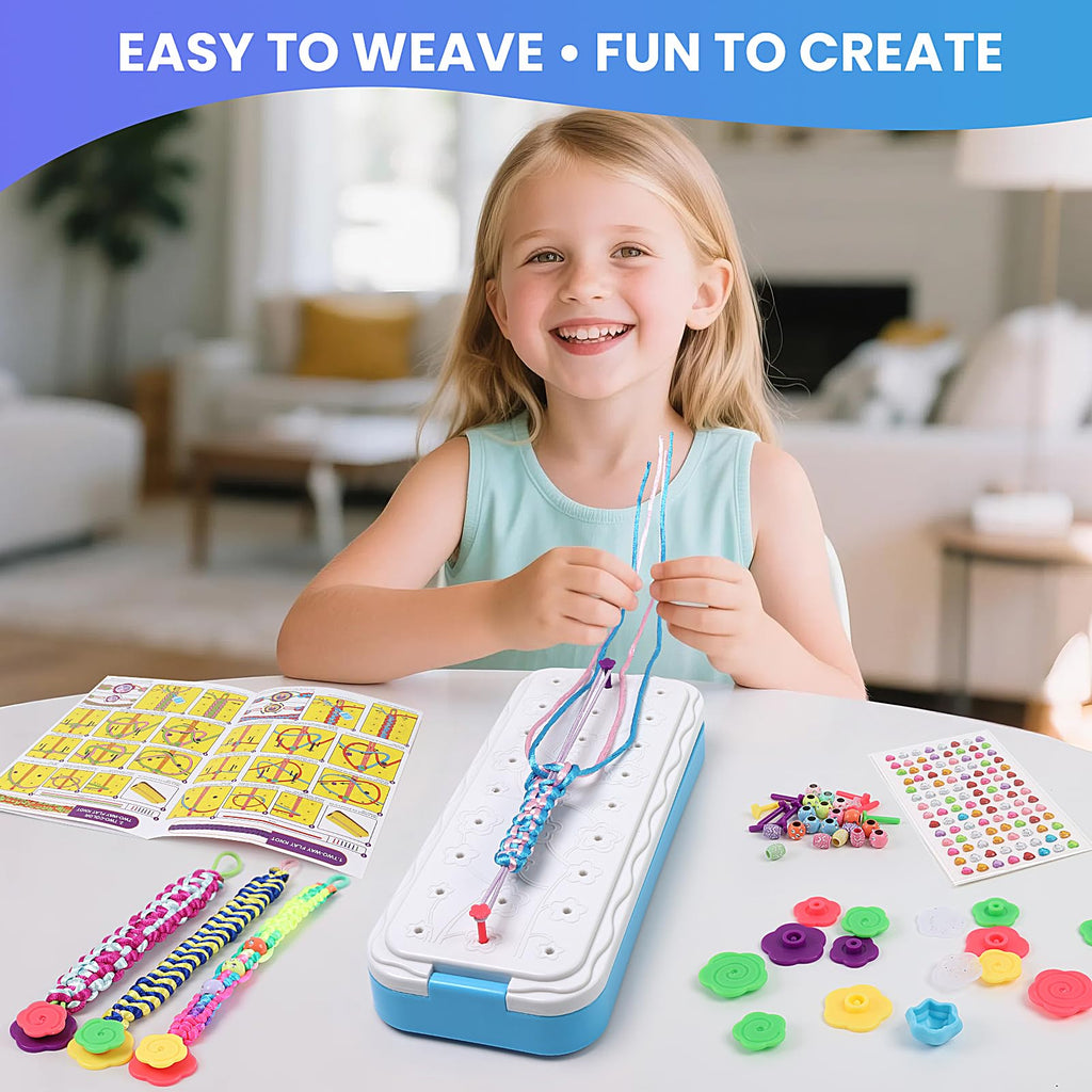 DDAI Arts and Crafts for Kids Age 8-12 Friendship Bracelet Making Kit for Girls - Best Birthday Gifts Ideas for Girl 7 9 10 11 Year Old - Popular Bracelets String Maker Toys Set