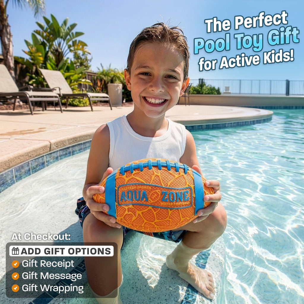 Water Football for Pool & Beach - Best Pool Toys for Kids All Ages - Easy Grip & Soft to Catch Footballs - Fun Outdoor Sports Beach Toys - Pool Gifts for Kids 5 6 7 8 9 10 11 12 + Year Old Boy & Girl