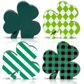 Sggvecsy 4 Pieces St Patrick’s Day Decorations Wooden Sign Tiered Tray Decor with Shamrock Clover Irish Lucky Sign Table Centerpiece Farmhouse Rustic Decoration for Table Home Fireplace Indoor Decor