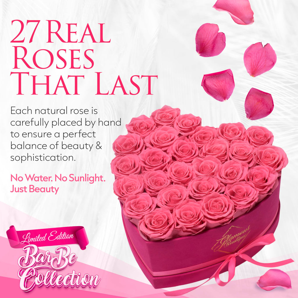GLAMOUR BOUTIQUE 16 Flower Forever Heart Shape Box, Mothers Day Gift For Mom, Eternal Preserved Roses Gift for Her, Flowers bouquet, For Birthday, Anniversary, Girlfriend - Red