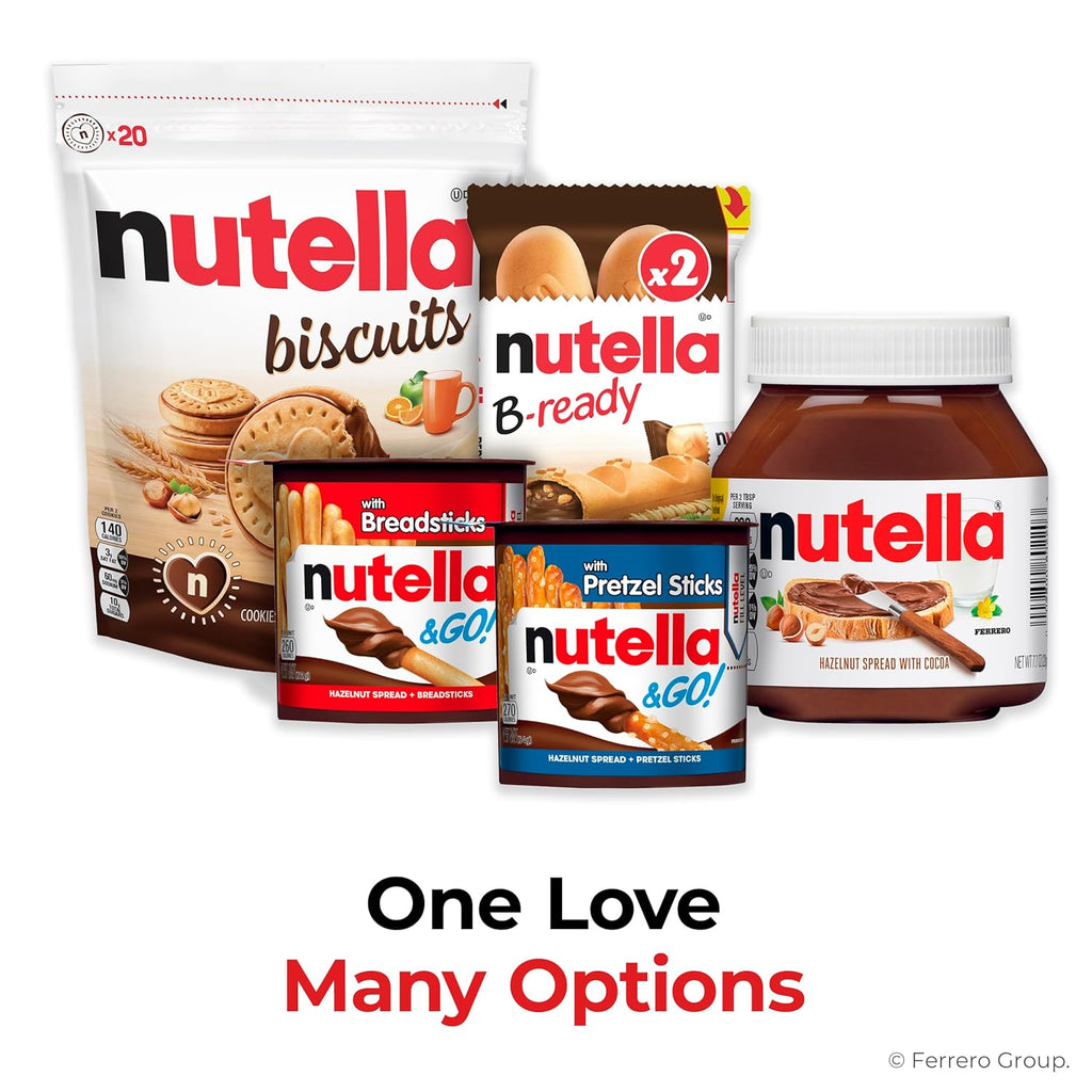 Nutella & GO! Chocolate Hazelnut Spread with Cocoa + Pretzel Sticks, 24 Snack Packs, 1.9 oz Each