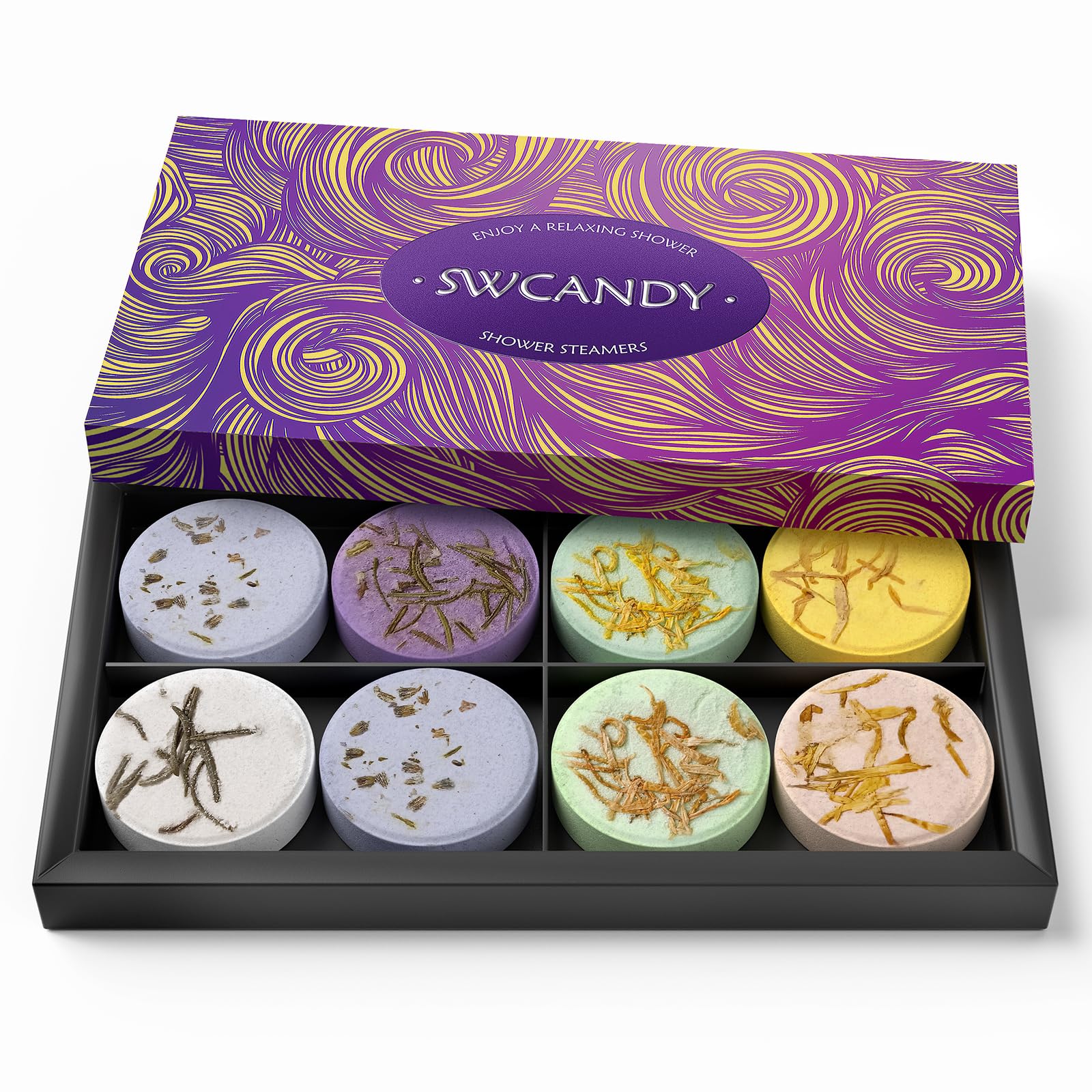 Shower Steamers Aromatherapy Birthday Gifts for Women - SWCANDY 8 Pcs Travel Essentials, Hotel Shower Spa Holidays Mom Wife Grandma Sister Her Self Care Relaxation with Natural Essential Oils Home