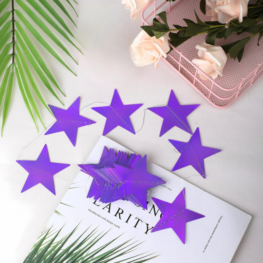 Patelai Glitter Star Garland Banner 2026 Graduation Decor 130 Feet Star Hanging Banner Twinkle Backdrop for Party Birthday Classroom Wedding Supplies(Gold)
