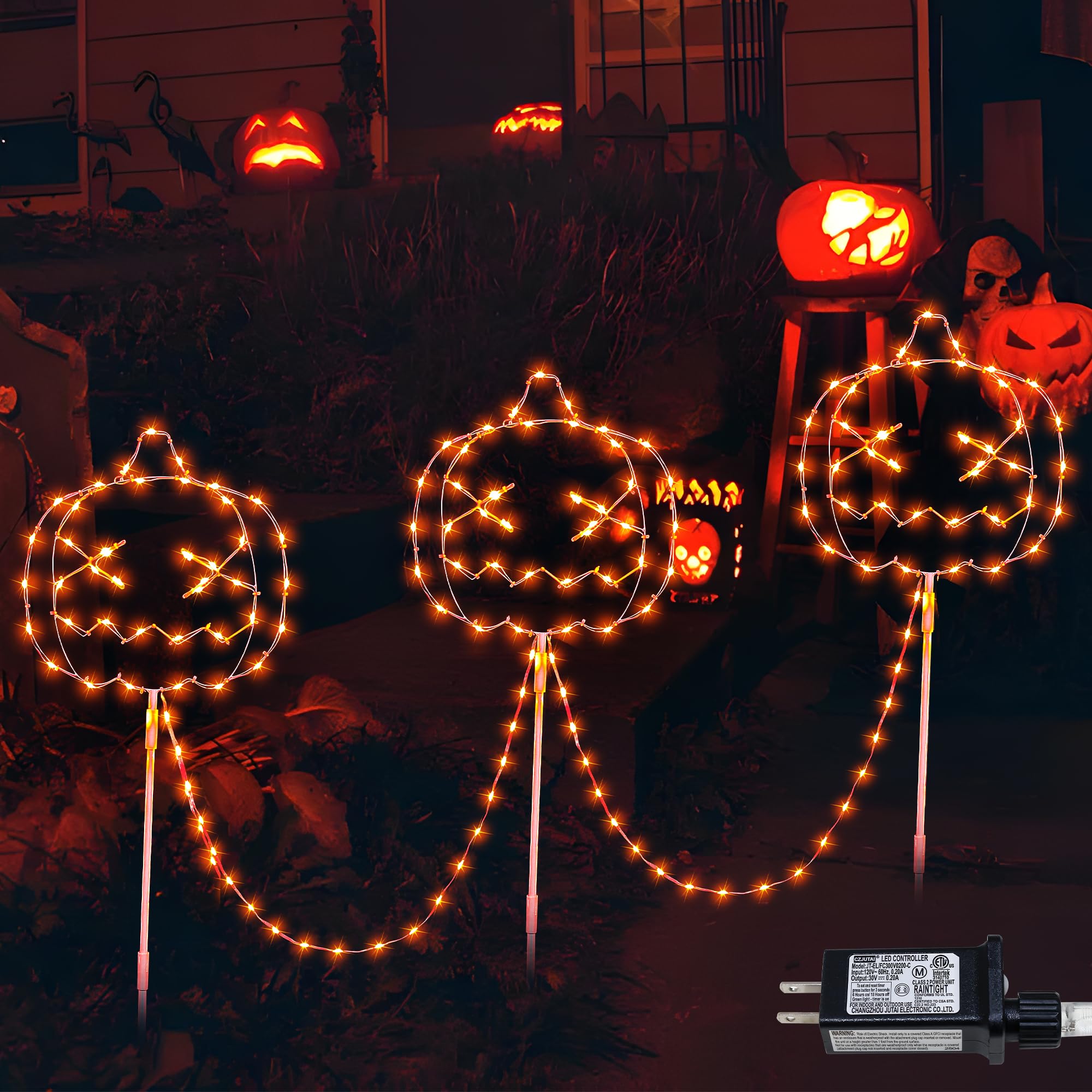 Christmas Walkway Lights,200LED White Christmas Decorations Pathway Lights Plug in,Timer 8 Mode Snowman Garden Light with Stake Waterproof for Fence,Patio,Yard,Party,Xmas Decor-White